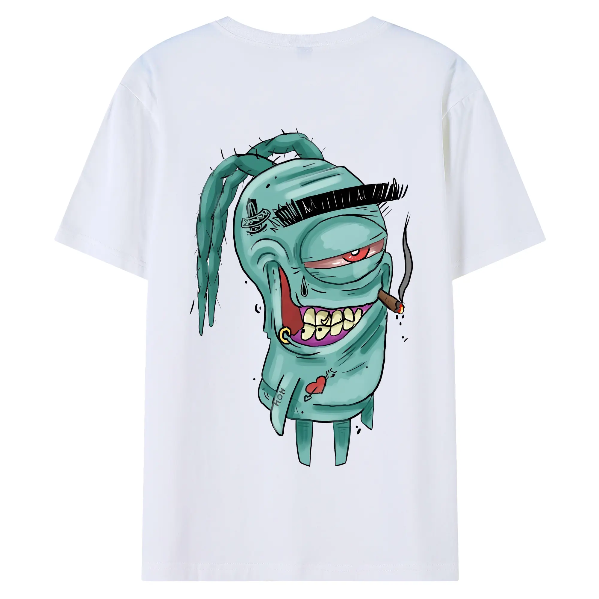 スポンジボブ グッズ プランクトン - 綿100％ 半袖Tシャツ ・ バックプリント ・ 快適 通気性 ・ 日常使い 散歩 スポーツ用