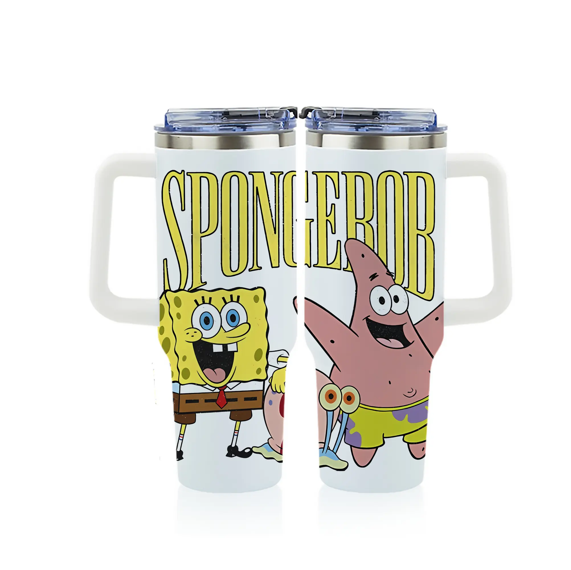 スポンジボブ グッズ カタツムリさん - 1200mL フルプリント車用タンブラー ・ 304ステンレス 内側 ・ 201ステンレス 外側 ・ 保温 保冷 ・ 通勤 ドライブ アウトドア用