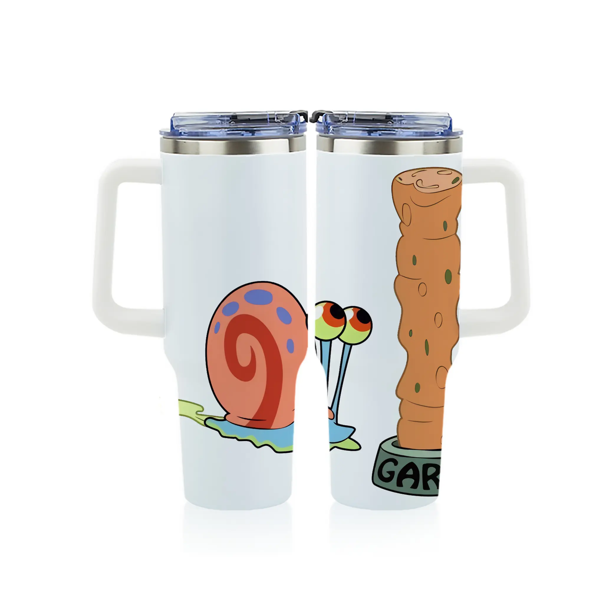 スポンジボブ グッズ カタツムリさん - 1200mL フルプリント車用タンブラー ・ 304ステンレス 内側 ・ 201ステンレス 外側 ・ 保温 保冷 ・ 通勤 ドライブ アウトドア用