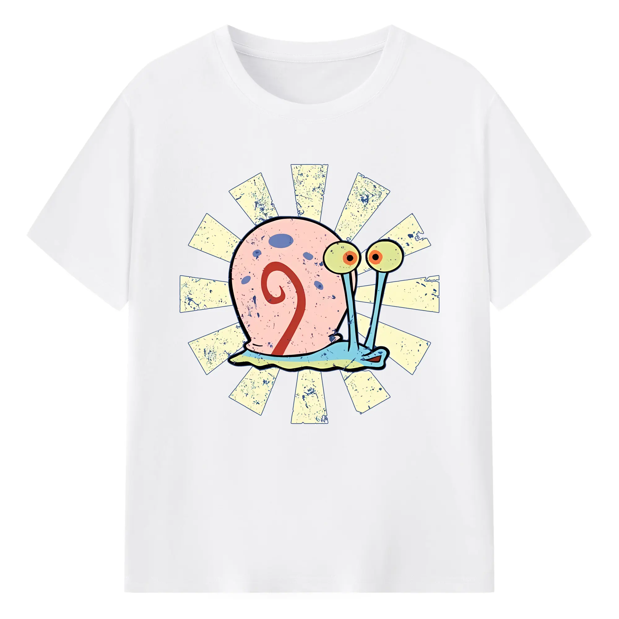 スポンジボブ グッズ カタツムリさん - 綿100％ 半袖Tシャツ ・ フロントプリント ・ 快適 通気性 ・ 日常使い 散歩 スポーツ用