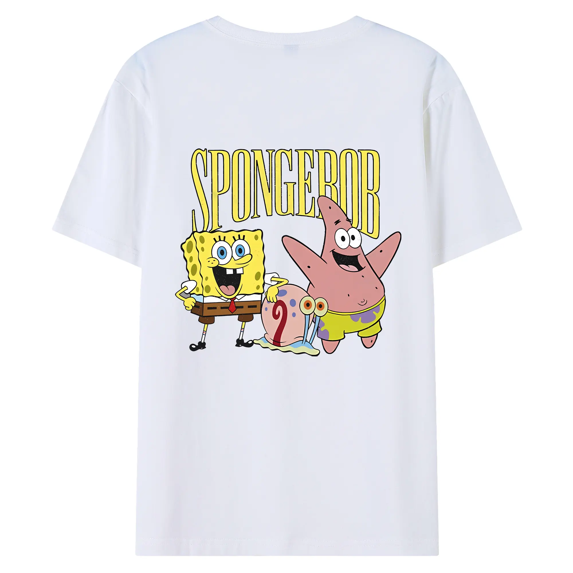 スポンジボブ グッズ カタツムリさん - 綿100％ 半袖Tシャツ ・ バックプリント ・ 快適 通気性 ・ 日常使い 散歩 スポーツ用