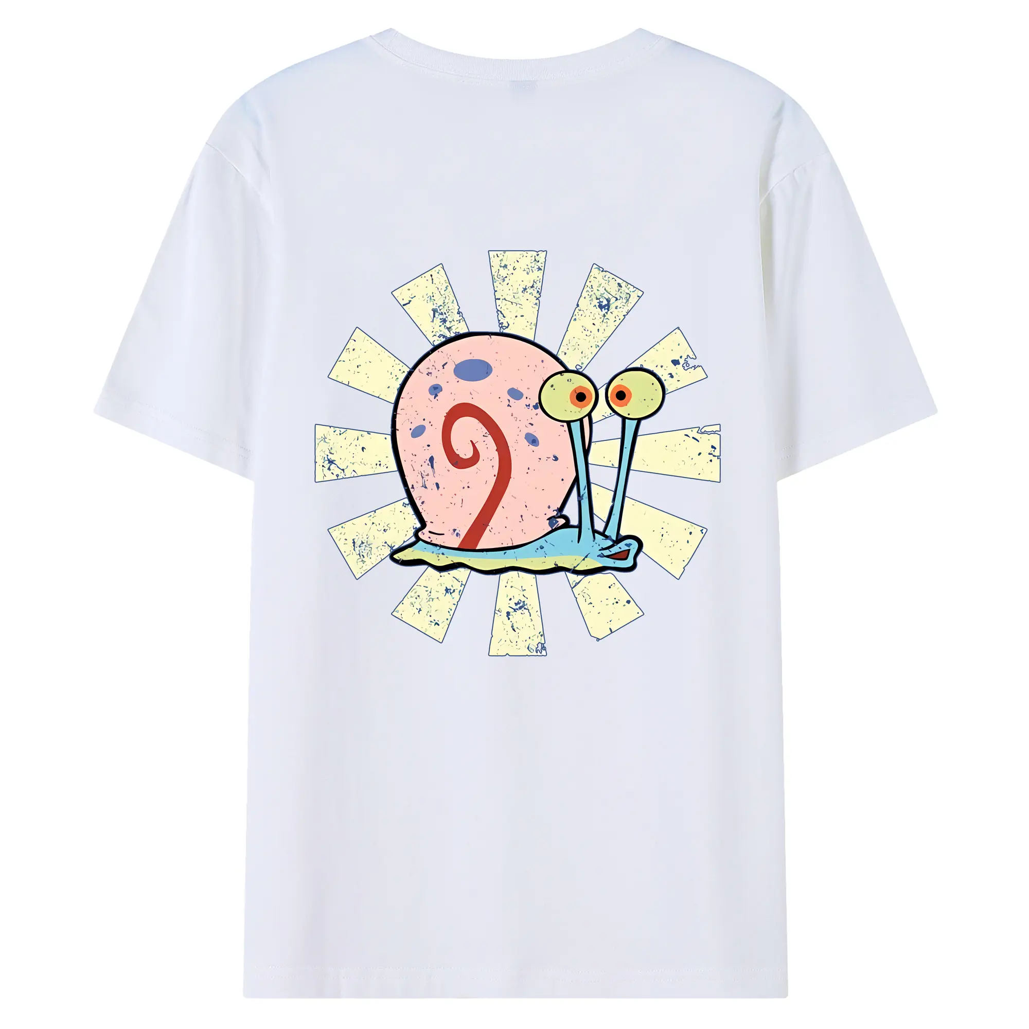 スポンジボブ グッズ カタツムリさん - 綿100％ 半袖Tシャツ ・ バックプリント ・ 快適 通気性 ・ 日常使い 散歩 スポーツ用