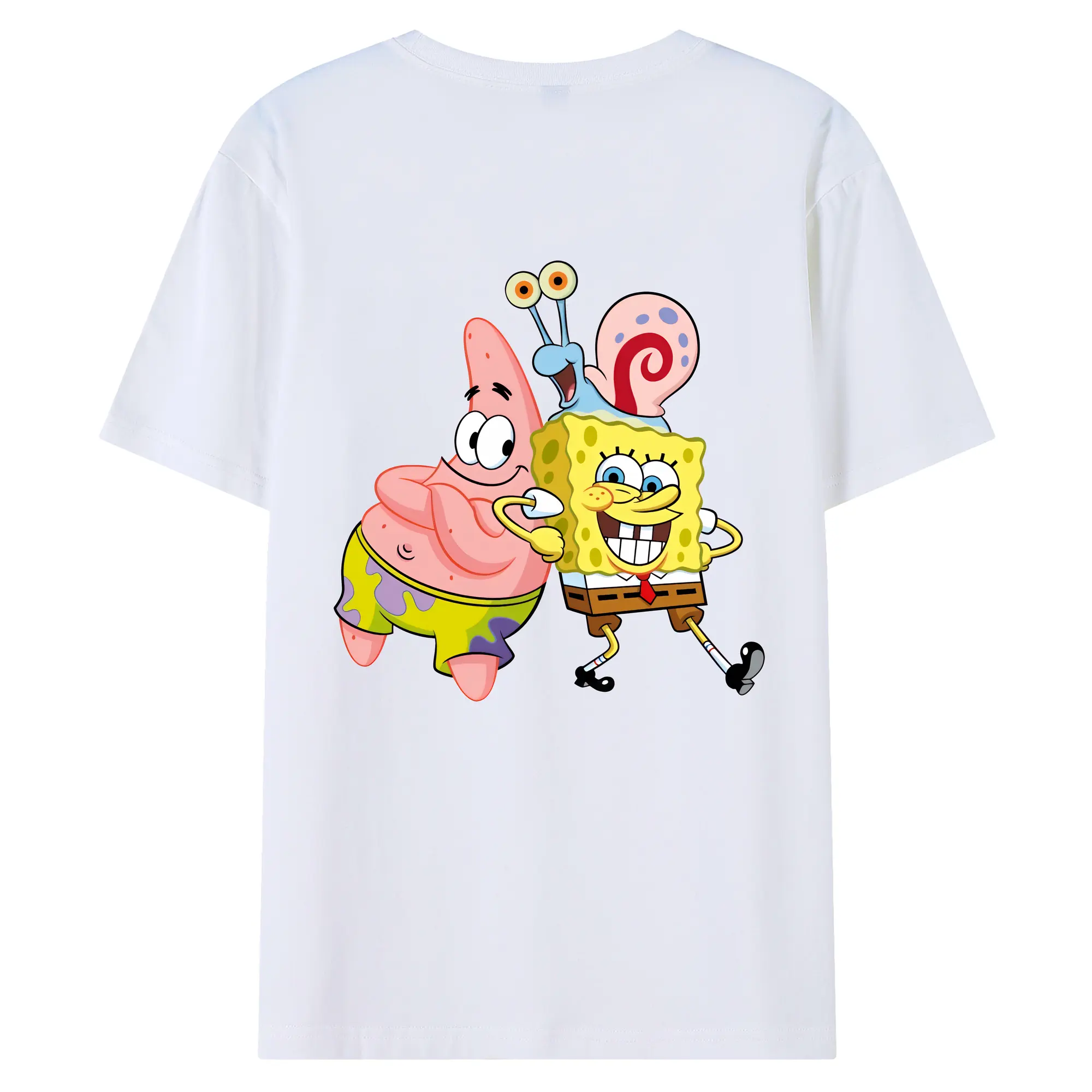 スポンジボブ グッズ カタツムリさん - 綿100％ 半袖Tシャツ ・ バックプリント ・ 快適 通気性 ・ 日常使い 散歩 スポーツ用