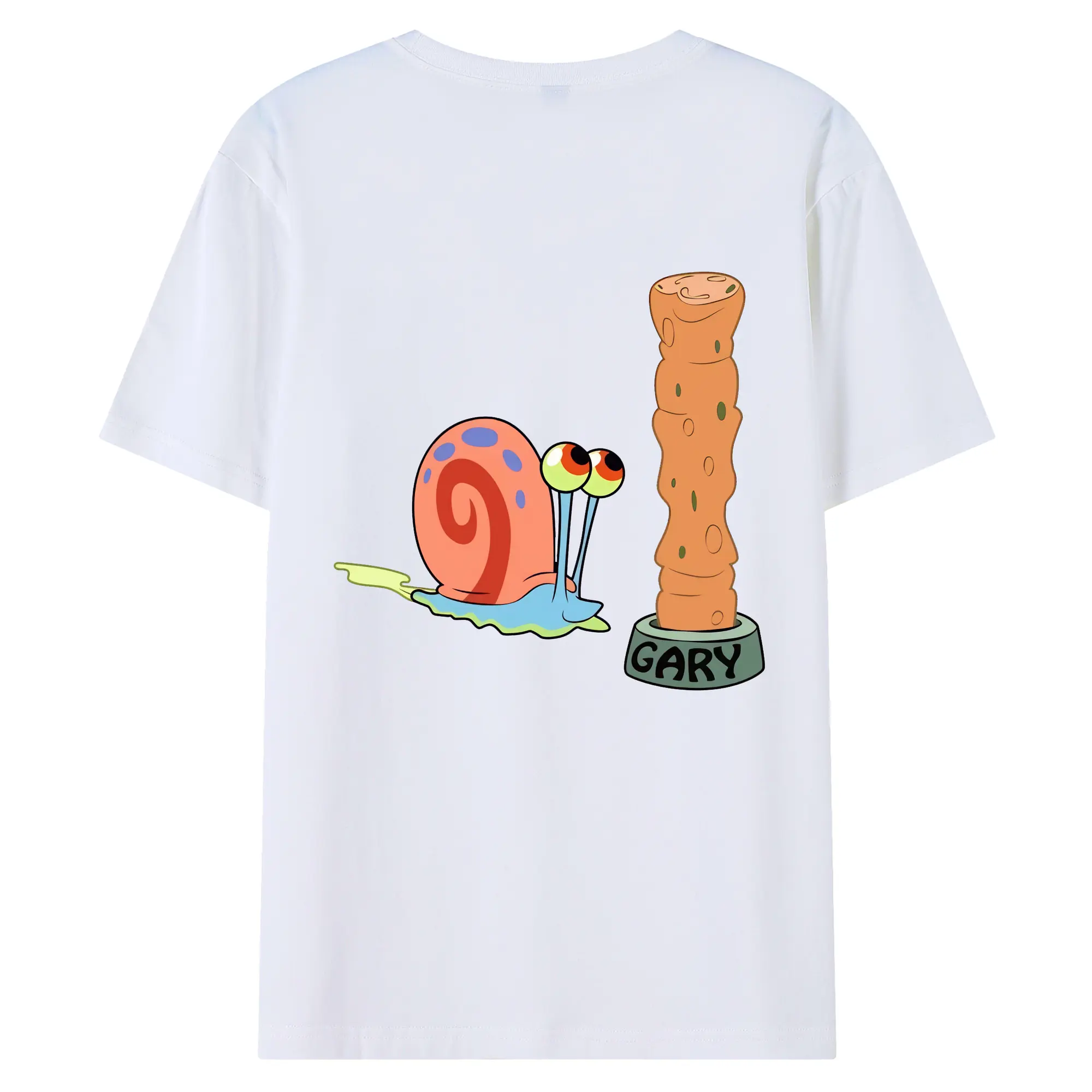 スポンジボブ グッズ カタツムリさん - 綿100％ 半袖Tシャツ ・ バックプリント ・ 快適 通気性 ・ 日常使い 散歩 スポーツ用