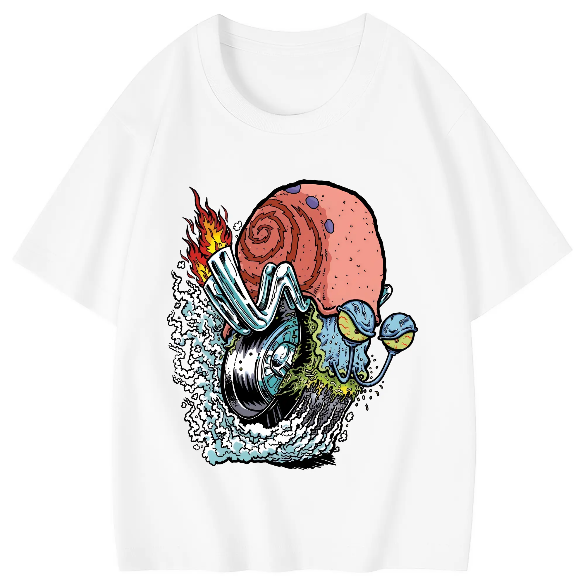 スポンジボブ グッズ カタツムリさん - 綿100％ キッズTシャツ ・ フロントプリント ・ 快適 通気性 ・ スポーツ カジュアル 散歩用