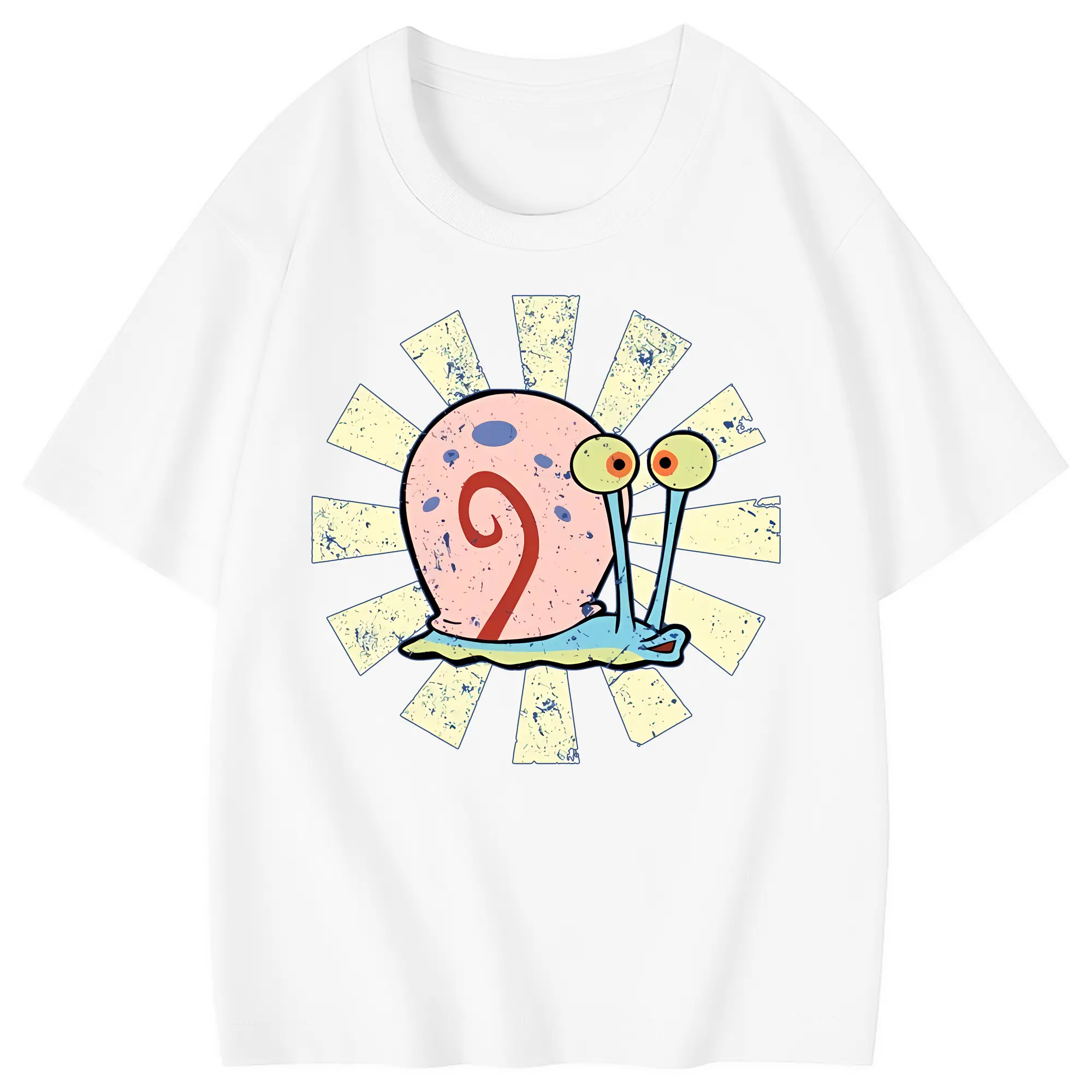 スポンジボブ グッズ カタツムリさん - 綿100％ キッズTシャツ ・ フロントプリント ・ 快適 通気性 ・ スポーツ カジュアル 散歩用