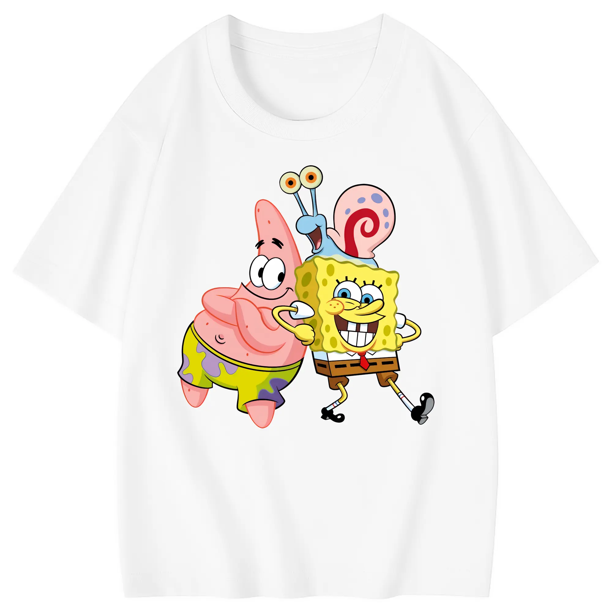 スポンジボブ グッズ カタツムリさん - 綿100％ キッズTシャツ ・ フロントプリント ・ 快適 通気性 ・ スポーツ カジュアル 散歩用