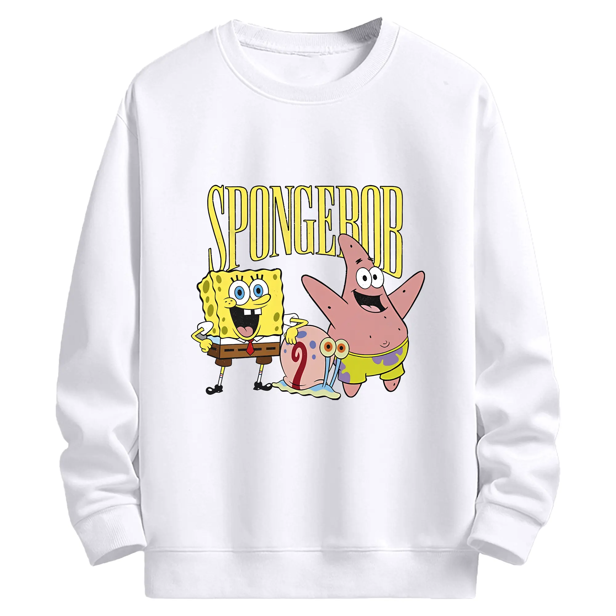 スポンジボブ グッズ カタツムリさん - 高品質 クルーネック スウェット ・ コットン59％ ポリエステル41％ ・ ユニセックス 長袖 トレーナー ・ カジュアル デイリー スポーツ 散歩用