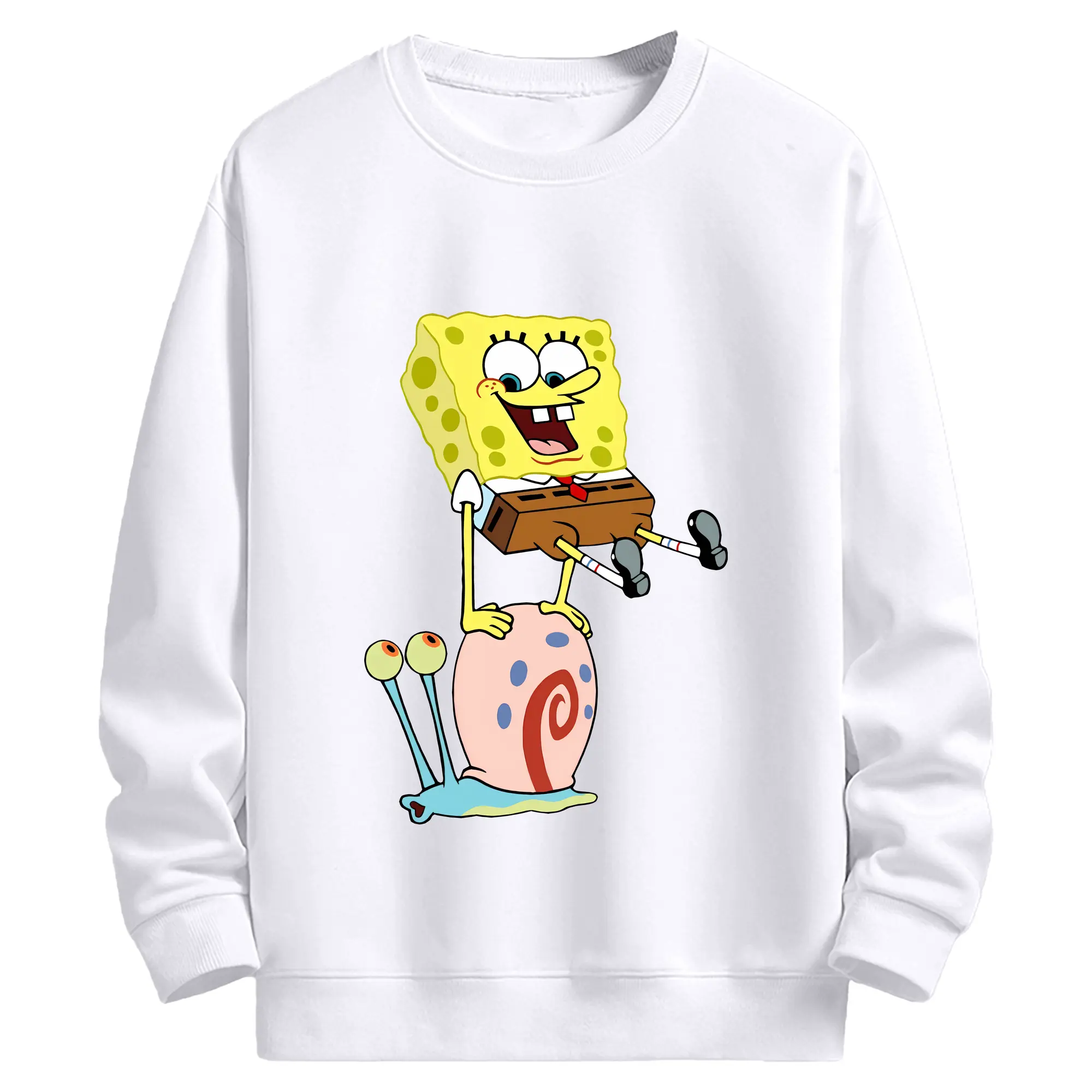 スポンジボブ グッズ カタツムリさん - 高品質 クルーネック スウェット ・ コットン59％ ポリエステル41％ ・ ユニセックス 長袖 トレーナー ・ カジュアル デイリー スポーツ 散歩用