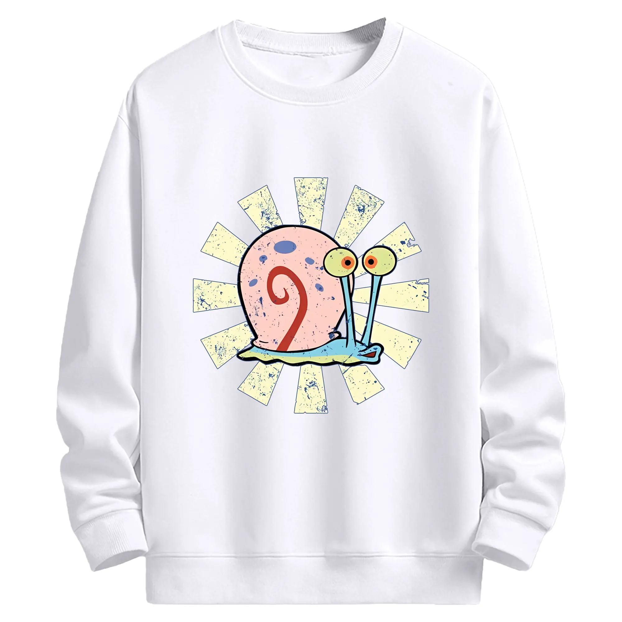 スポンジボブ グッズ カタツムリさん - 高品質 クルーネック スウェット ・ コットン59％ ポリエステル41％ ・ ユニセックス 長袖 トレーナー ・ カジュアル デイリー スポーツ 散歩用