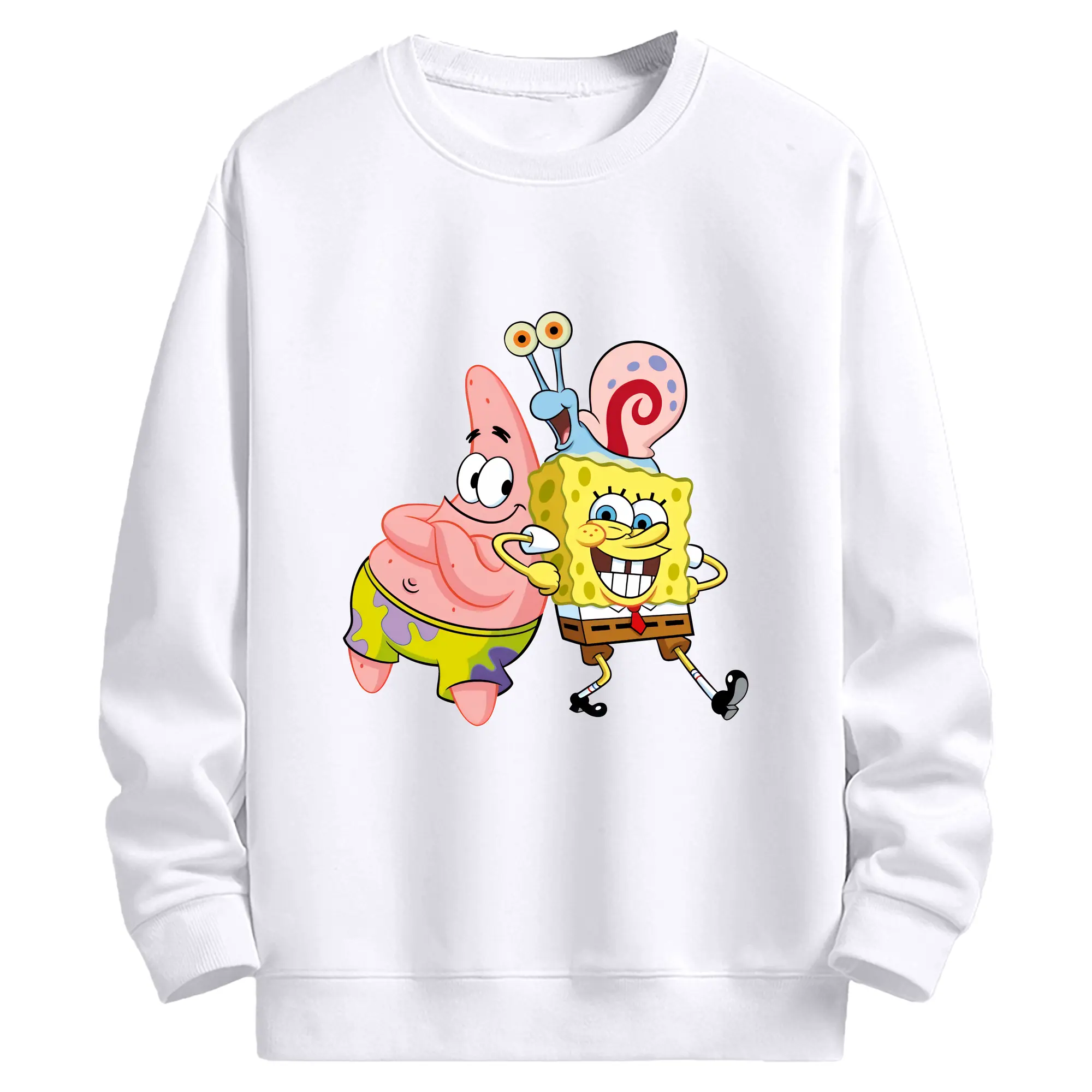 スポンジボブ グッズ カタツムリさん - 高品質 クルーネック スウェット ・ コットン59％ ポリエステル41％ ・ ユニセックス 長袖 トレーナー ・ カジュアル デイリー スポーツ 散歩用