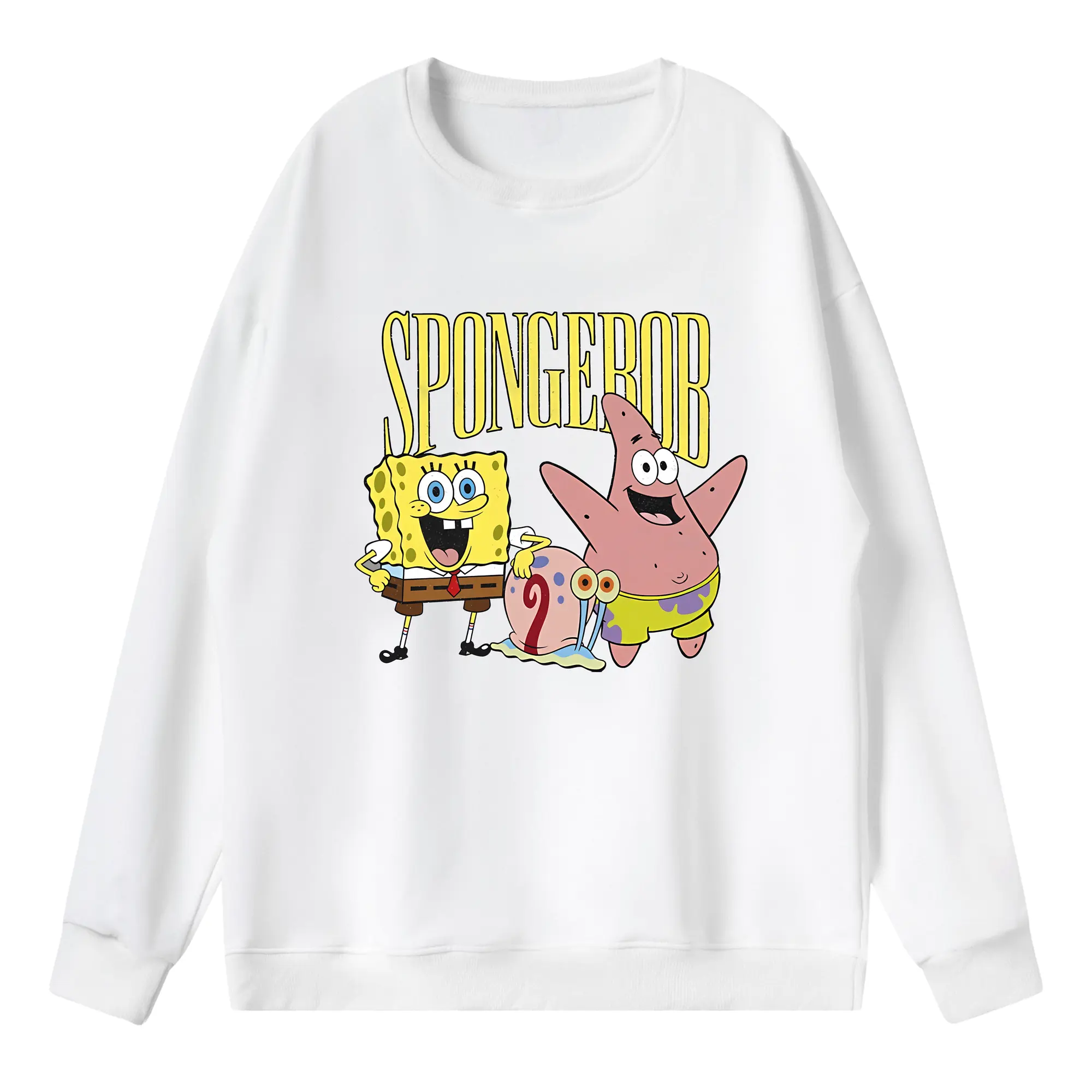 スポンジボブ グッズ カタツムリさん - 薄手 クルーネック スウェット 裏毛260g · ポリエステル 春秋向け カジュアル 男女兼用 · トレーナー デイリー スポーツ 散歩に最適