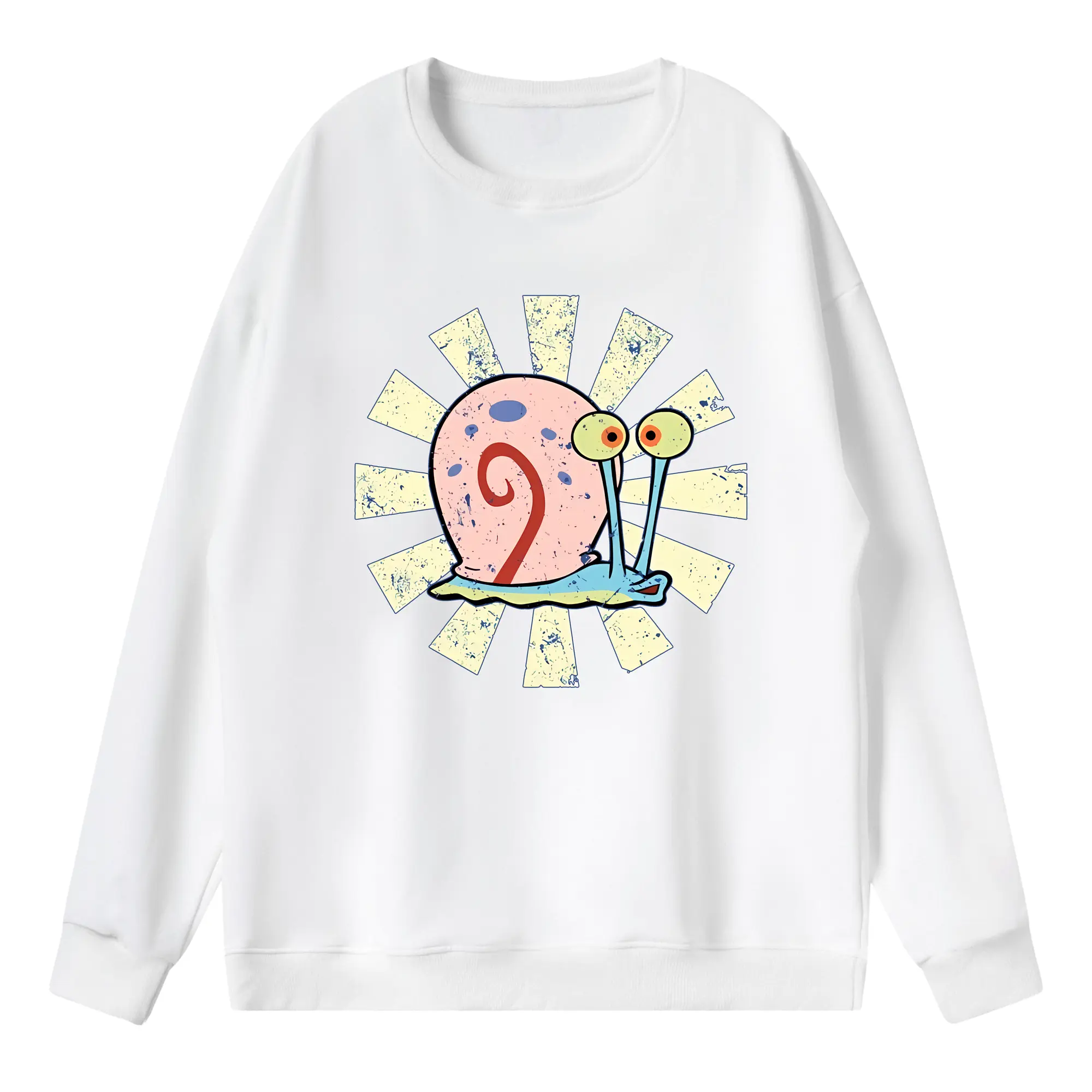 スポンジボブ グッズ カタツムリさん - 薄手 クルーネック スウェット 裏毛260g · ポリエステル 春秋向け カジュアル 男女兼用 · トレーナー デイリー スポーツ 散歩に最適