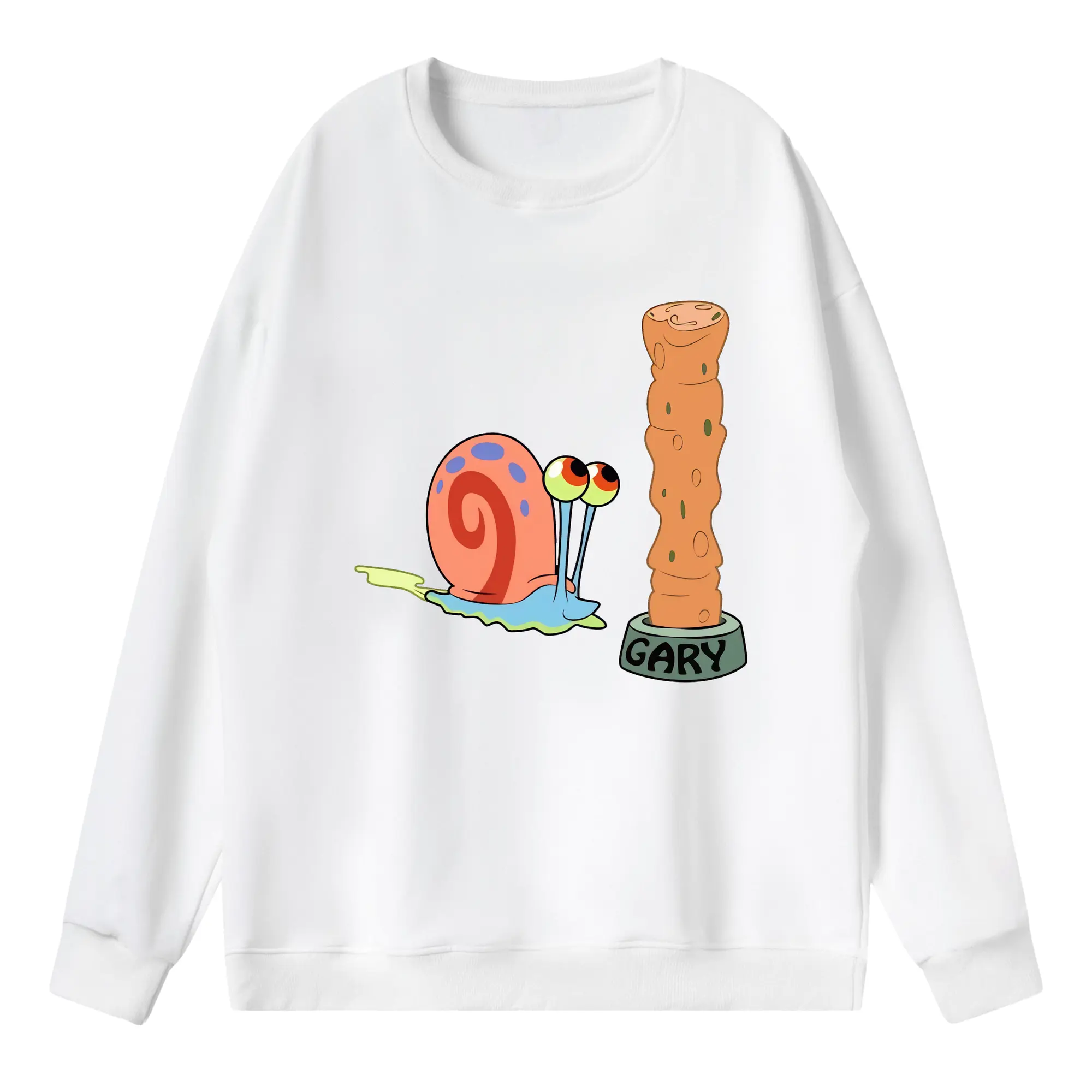 スポンジボブ グッズ カタツムリさん - 薄手 クルーネック スウェット 裏毛260g · ポリエステル 春秋向け カジュアル 男女兼用 · トレーナー デイリー スポーツ 散歩に最適