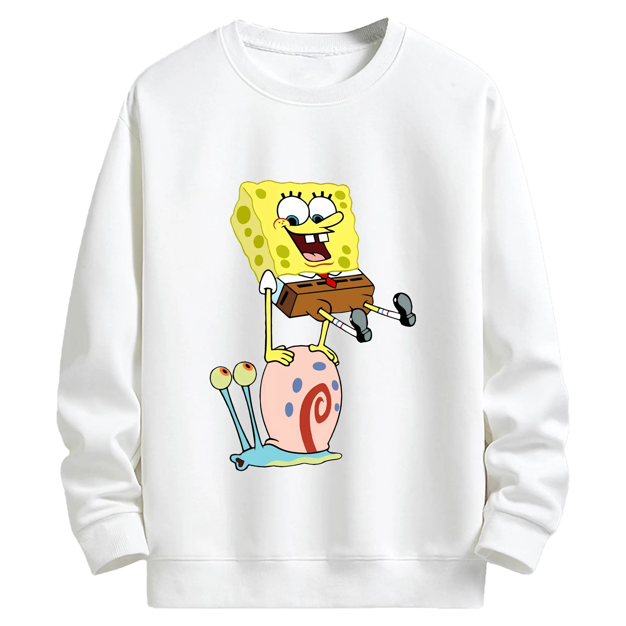 スポンジボブ グッズ カタツムリさん - キッズ クルーネックスウェットシャツ ・ フロントプリント ・ 綿80％ ポリエステル20％ ・ 快適 通学 スポーツ 日常使い お散歩用