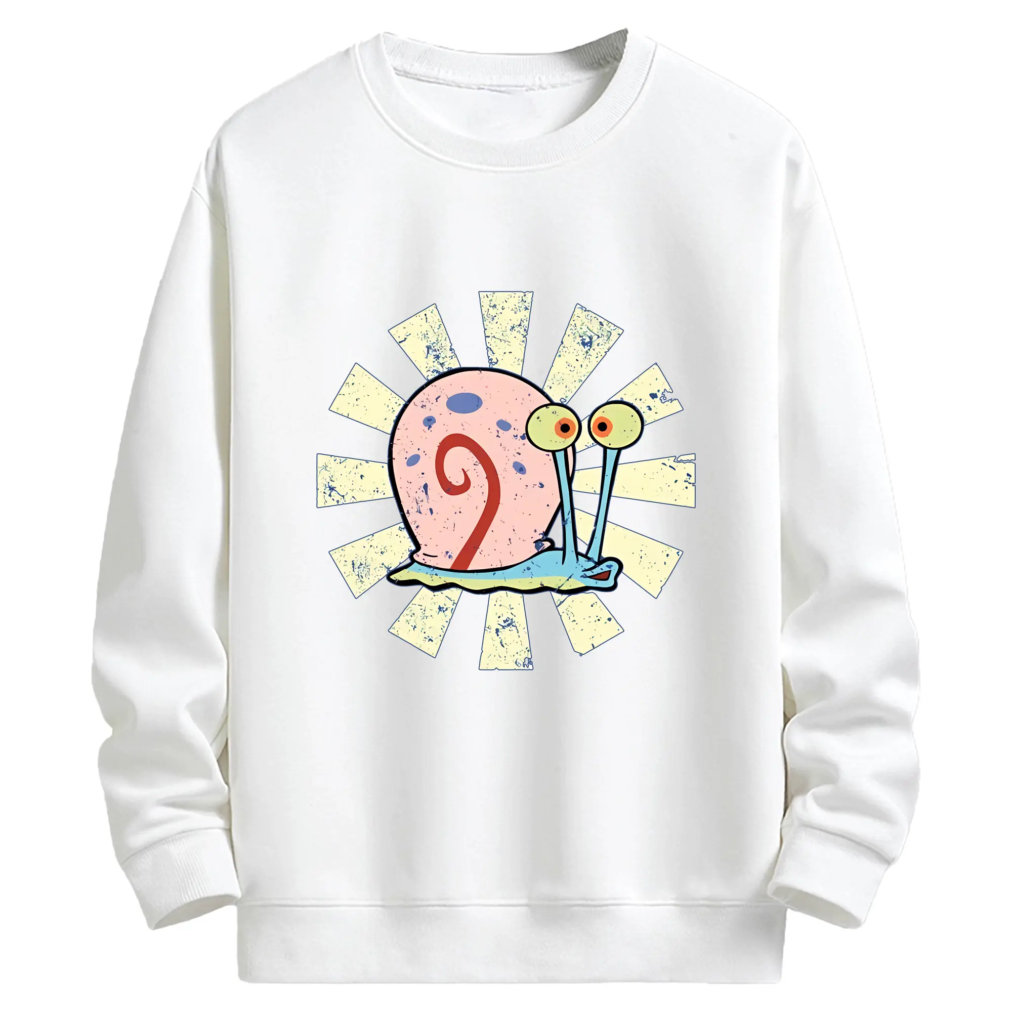 スポンジボブ グッズ カタツムリさん - キッズ クルーネックスウェットシャツ ・ フロントプリント ・ 綿80％ ポリエステル20％ ・ 快適 通学 スポーツ 日常使い お散歩用