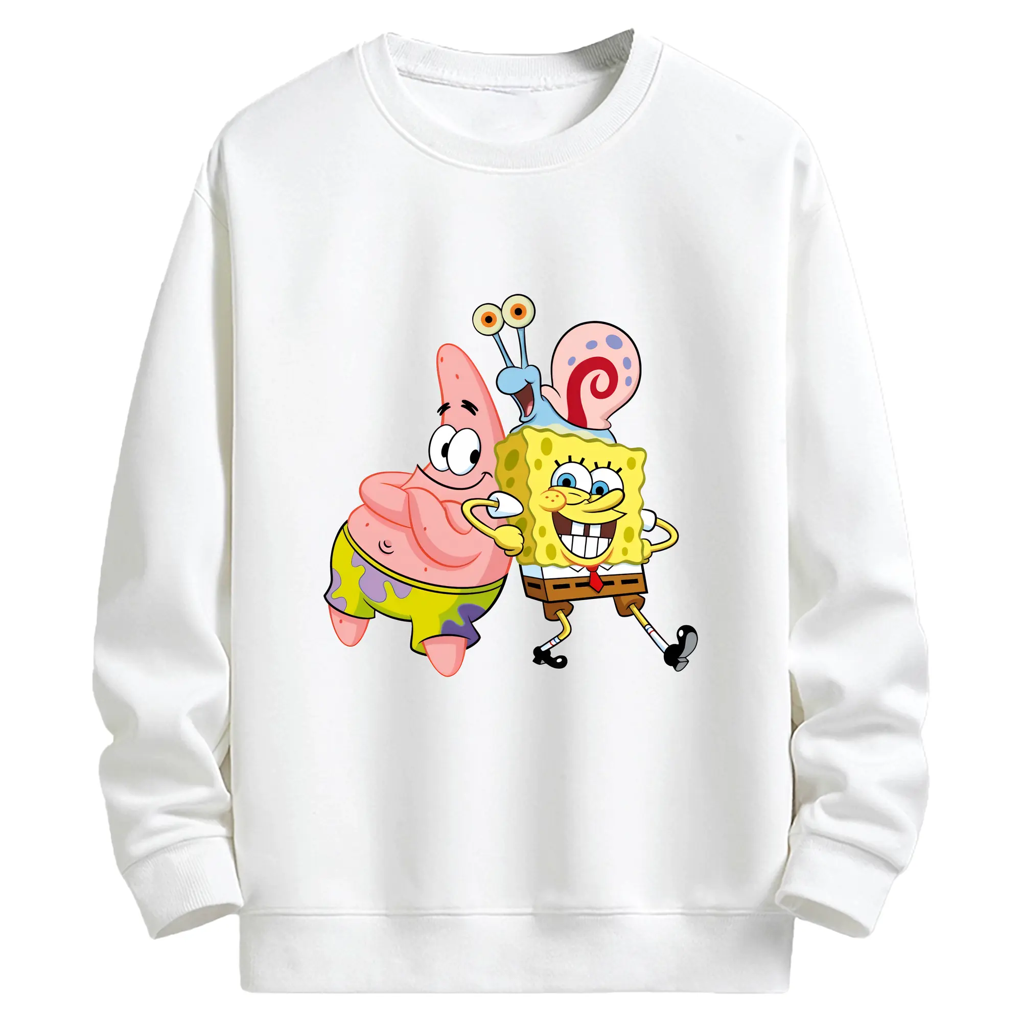 スポンジボブ グッズ カタツムリさん - キッズ クルーネックスウェットシャツ ・ フロントプリント ・ 綿80％ ポリエステル20％ ・ 快適 通学 スポーツ 日常使い お散歩用