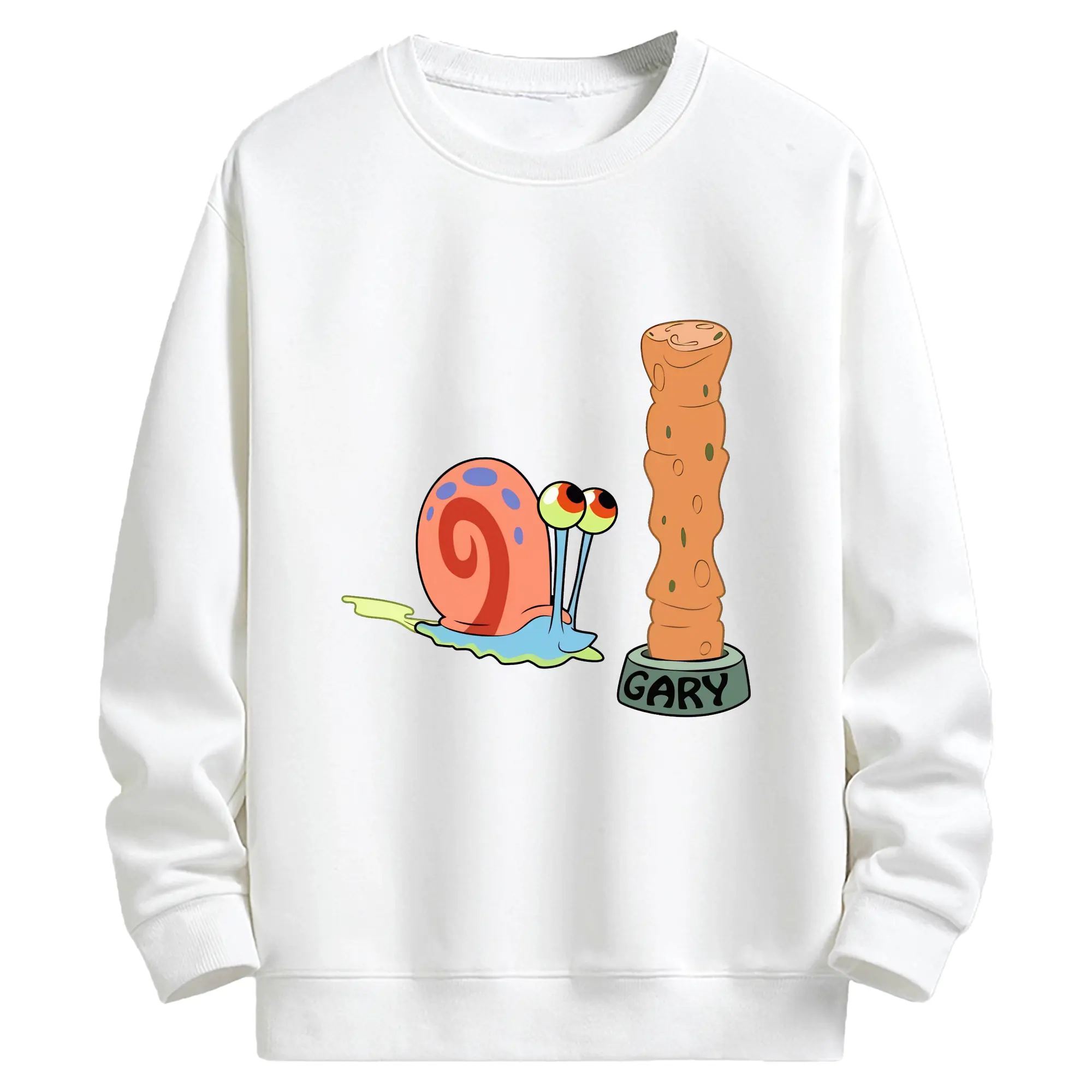 スポンジボブ グッズ カタツムリさん - キッズ クルーネックスウェットシャツ ・ フロントプリント ・ 綿80％ ポリエステル20％ ・ 快適 通学 スポーツ 日常使い お散歩用