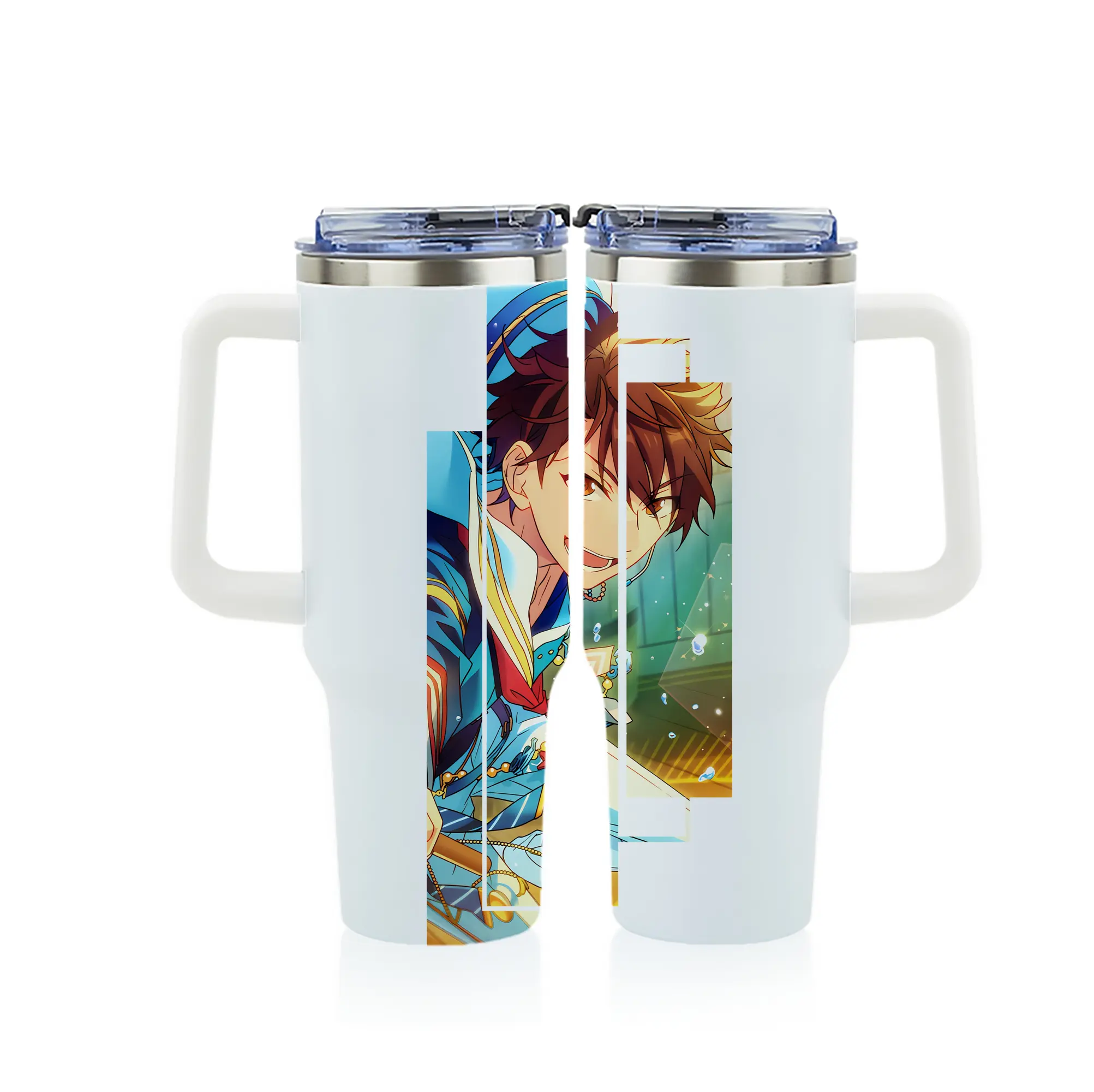 あんさん ぶる グッズ 流星隊 守沢千秋 - 1200mL フルプリント車用タンブラー ・ 304ステンレス 内側 ・ 201ステンレス 外側 ・ 保温 保冷 ・ 通勤 ドライブ アウトドア用