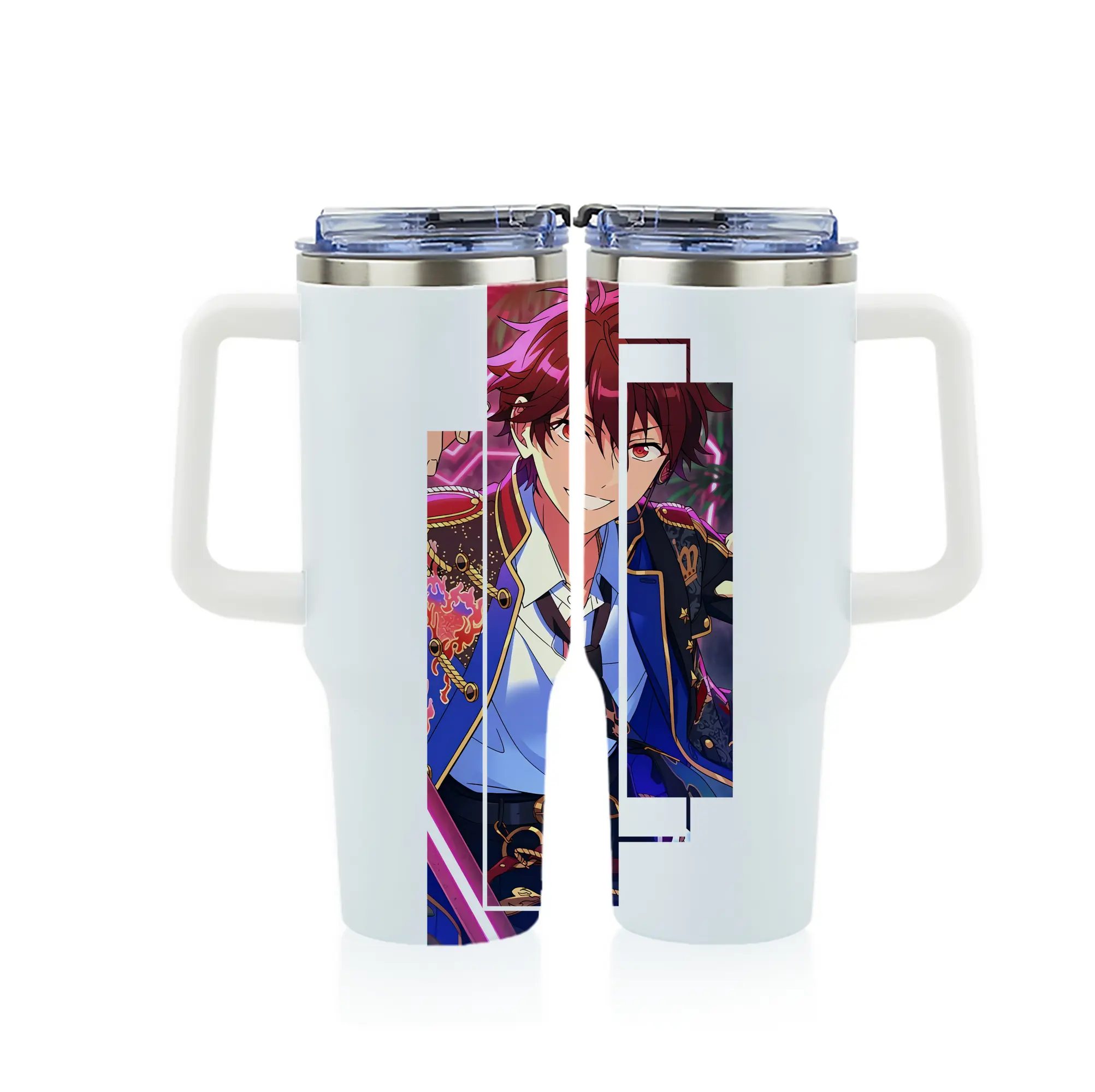 あんさん ぶる グッズ 流星隊 守沢千秋 - 1200mL フルプリント車用タンブラー ・ 304ステンレス 内側 ・ 201ステンレス 外側 ・ 保温 保冷 ・ 通勤 ドライブ アウトドア用