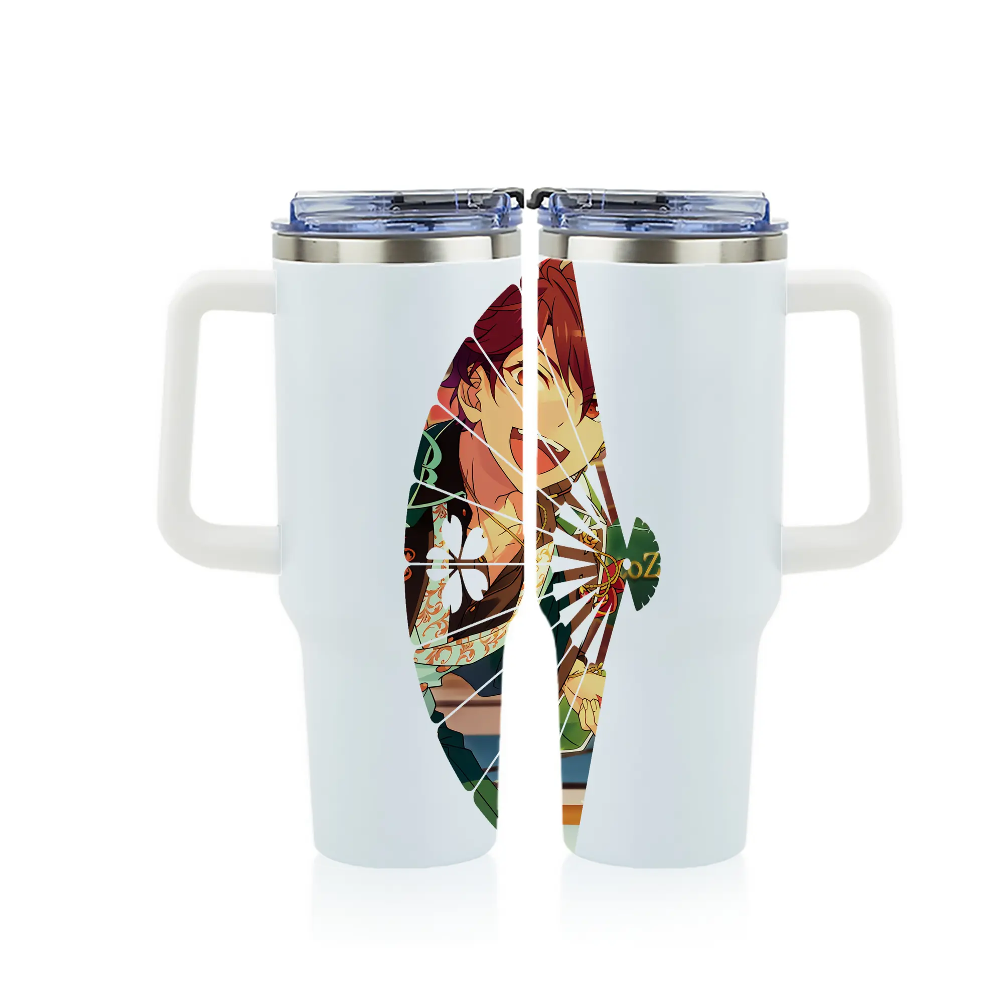 あんさん ぶる グッズ 流星隊 守沢千秋 - 1200mL フルプリント車用タンブラー ・ 304ステンレス 内側 ・ 201ステンレス 外側 ・ 保温 保冷 ・ 通勤 ドライブ アウトドア用