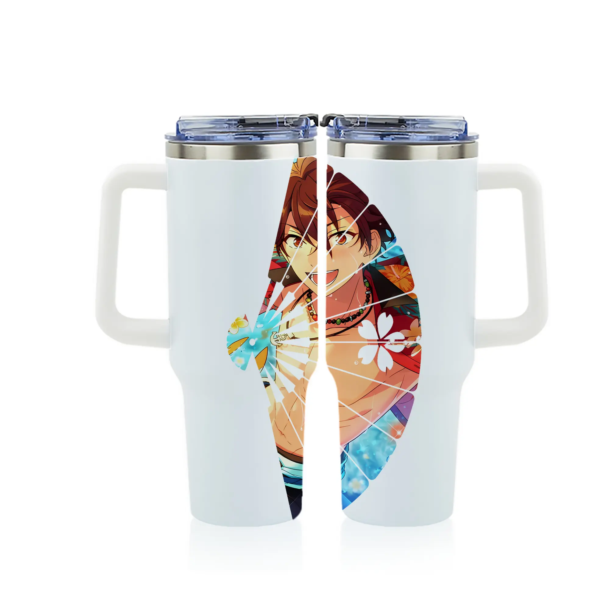 あんさん ぶる グッズ 流星隊 守沢千秋 - 1200mL フルプリント車用タンブラー ・ 304ステンレス 内側 ・ 201ステンレス 外側 ・ 保温 保冷 ・ 通勤 ドライブ アウトドア用