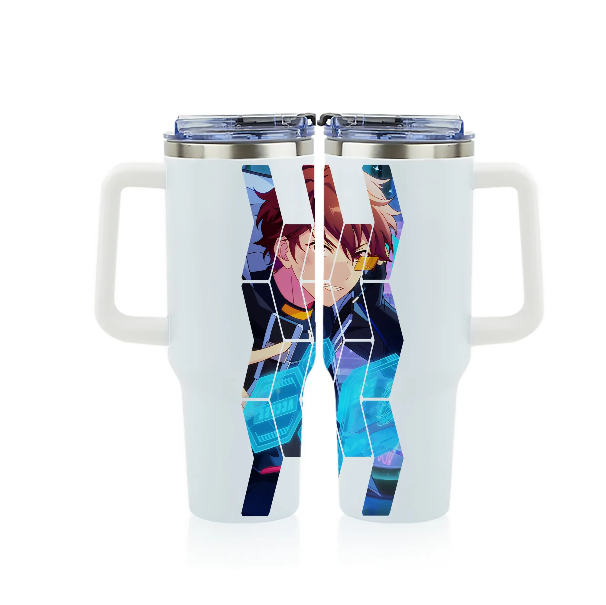 あんさん ぶる グッズ 流星隊 守沢千秋 - 1200mL フルプリント車用タンブラー ・ 304ステンレス 内側 ・ 201ステンレス 外側 ・ 保温 保冷 ・ 通勤 ドライブ アウトドア用