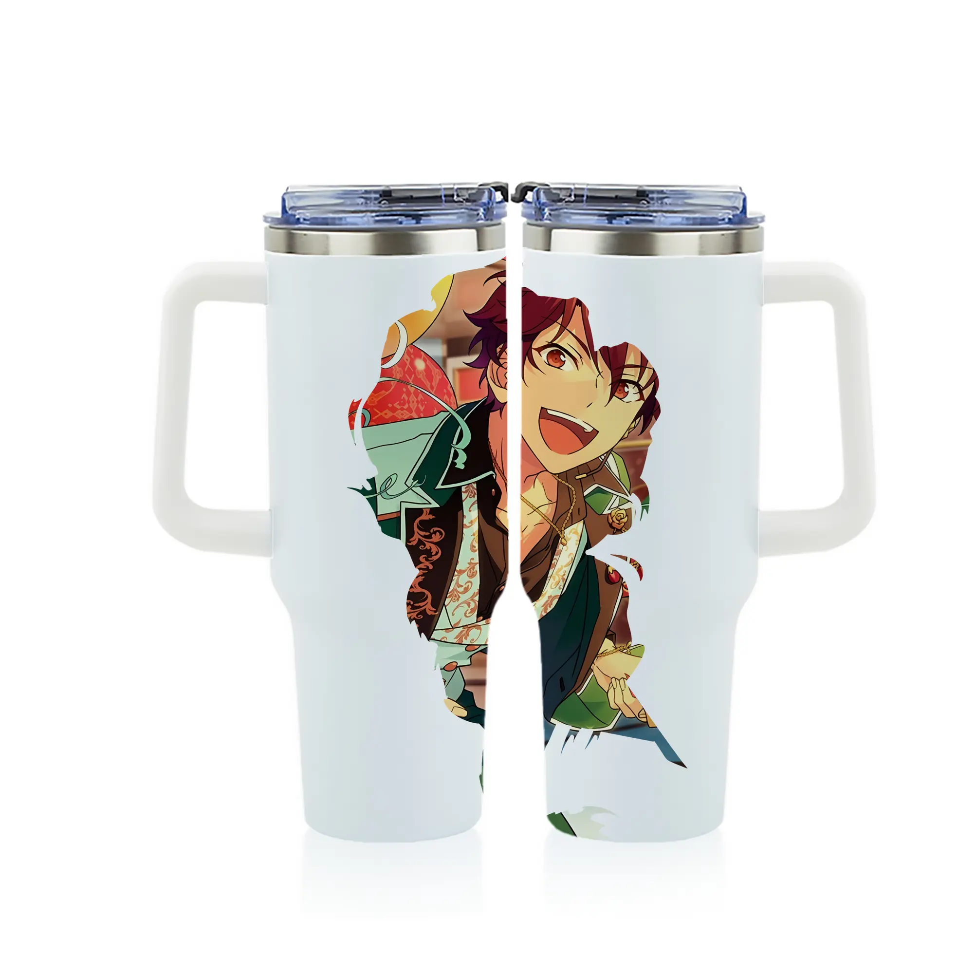 あんさん ぶる グッズ 流星隊 守沢千秋 - 1200mL フルプリント車用タンブラー ・ 304ステンレス 内側 ・ 201ステンレス 外側 ・ 保温 保冷 ・ 通勤 ドライブ アウトドア用