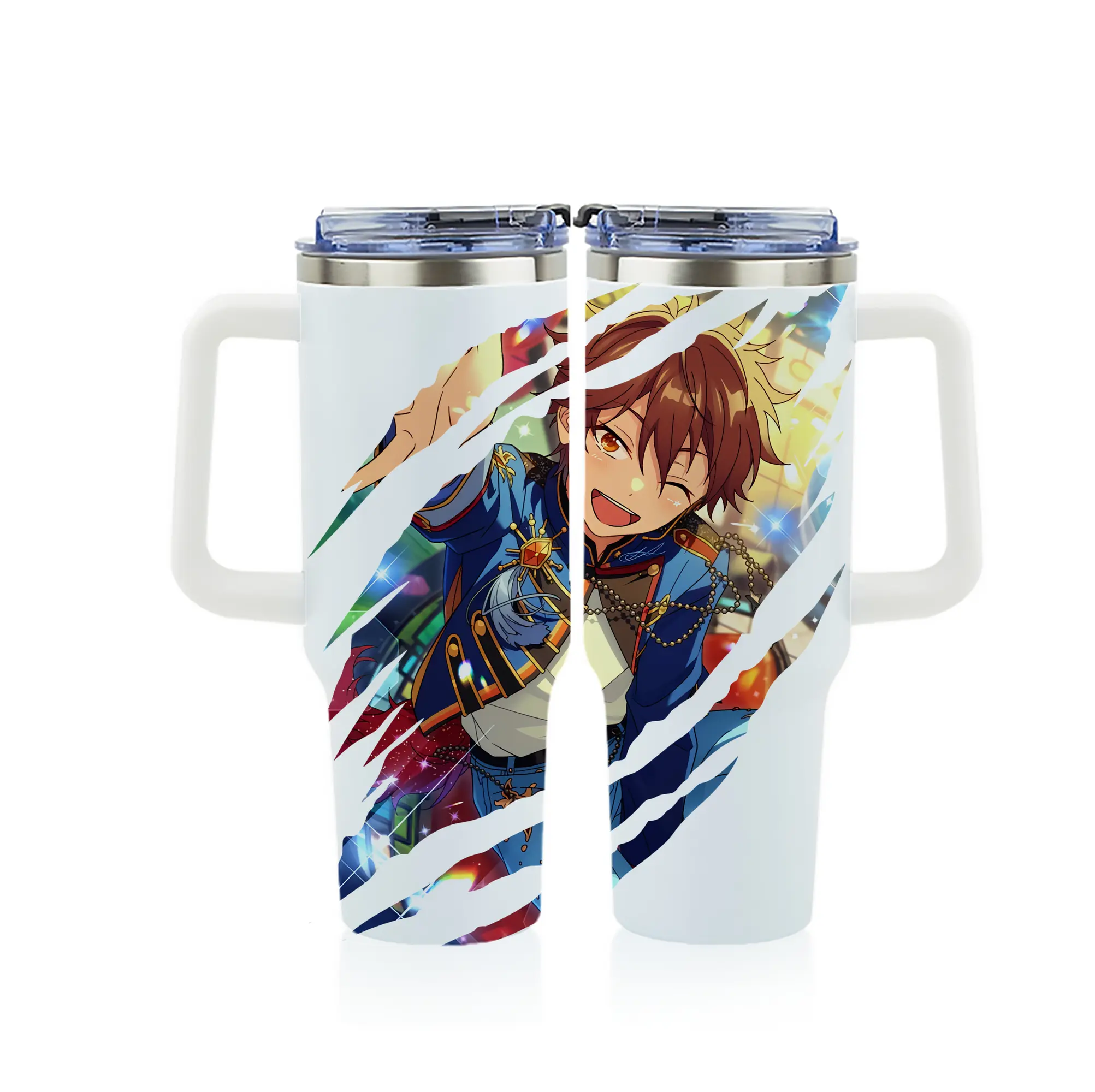 あんさん ぶる グッズ 流星隊 守沢千秋 - 1200mL フルプリント車用タンブラー ・ 304ステンレス 内側 ・ 201ステンレス 外側 ・ 保温 保冷 ・ 通勤 ドライブ アウトドア用