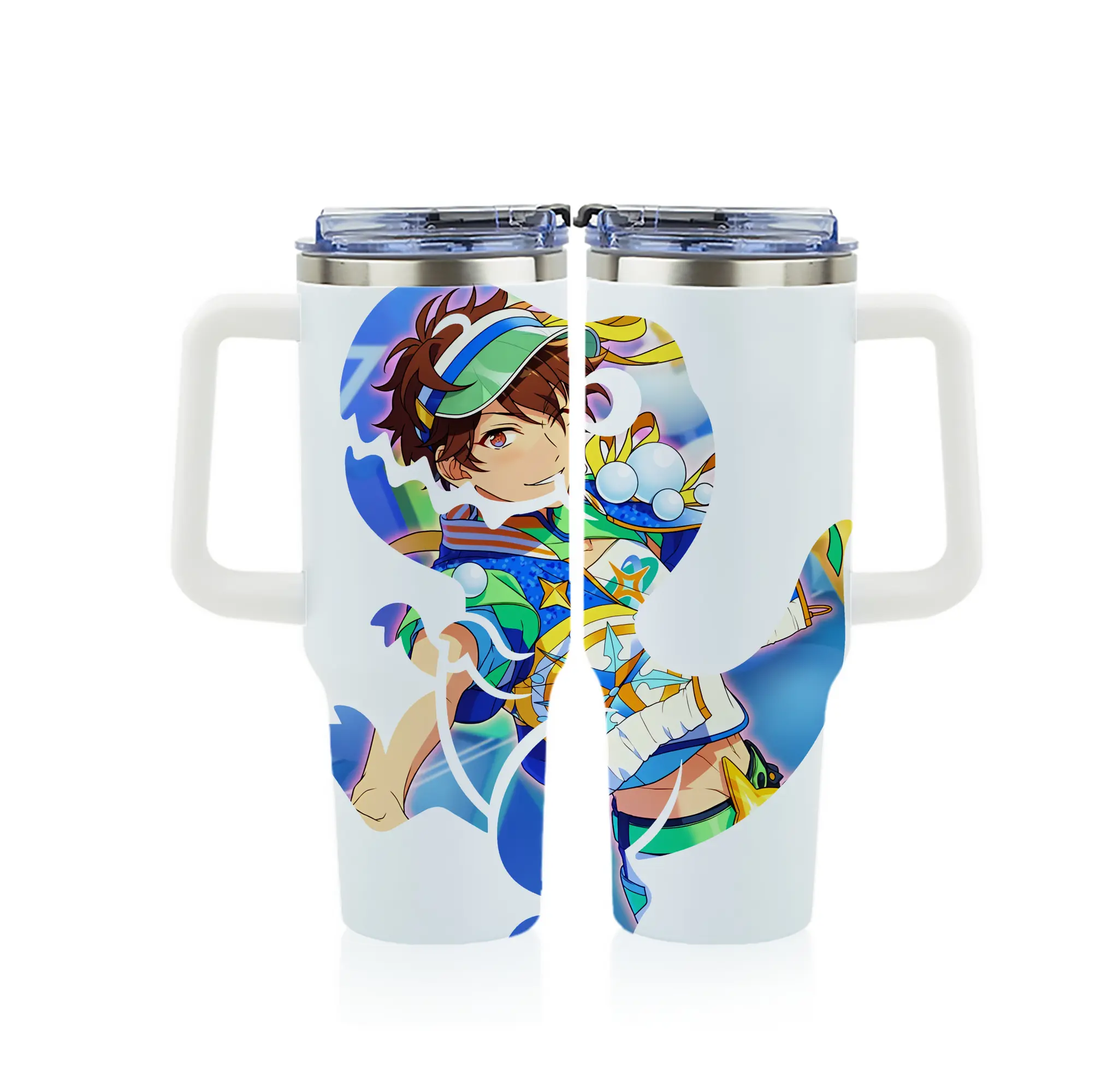 あんさん ぶる グッズ 流星隊 守沢千秋 - 1200mL フルプリント車用タンブラー ・ 304ステンレス 内側 ・ 201ステンレス 外側 ・ 保温 保冷 ・ 通勤 ドライブ アウトドア用