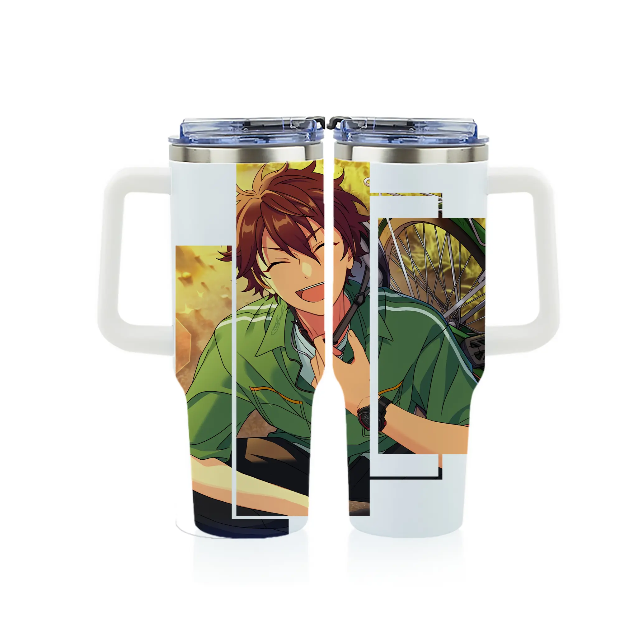 あんさん ぶる グッズ 流星隊 守沢千秋 - 1200mL フルプリント車用タンブラー ・ 304ステンレス 内側 ・ 201ステンレス 外側 ・ 保温 保冷 ・ 通勤 ドライブ アウトドア用