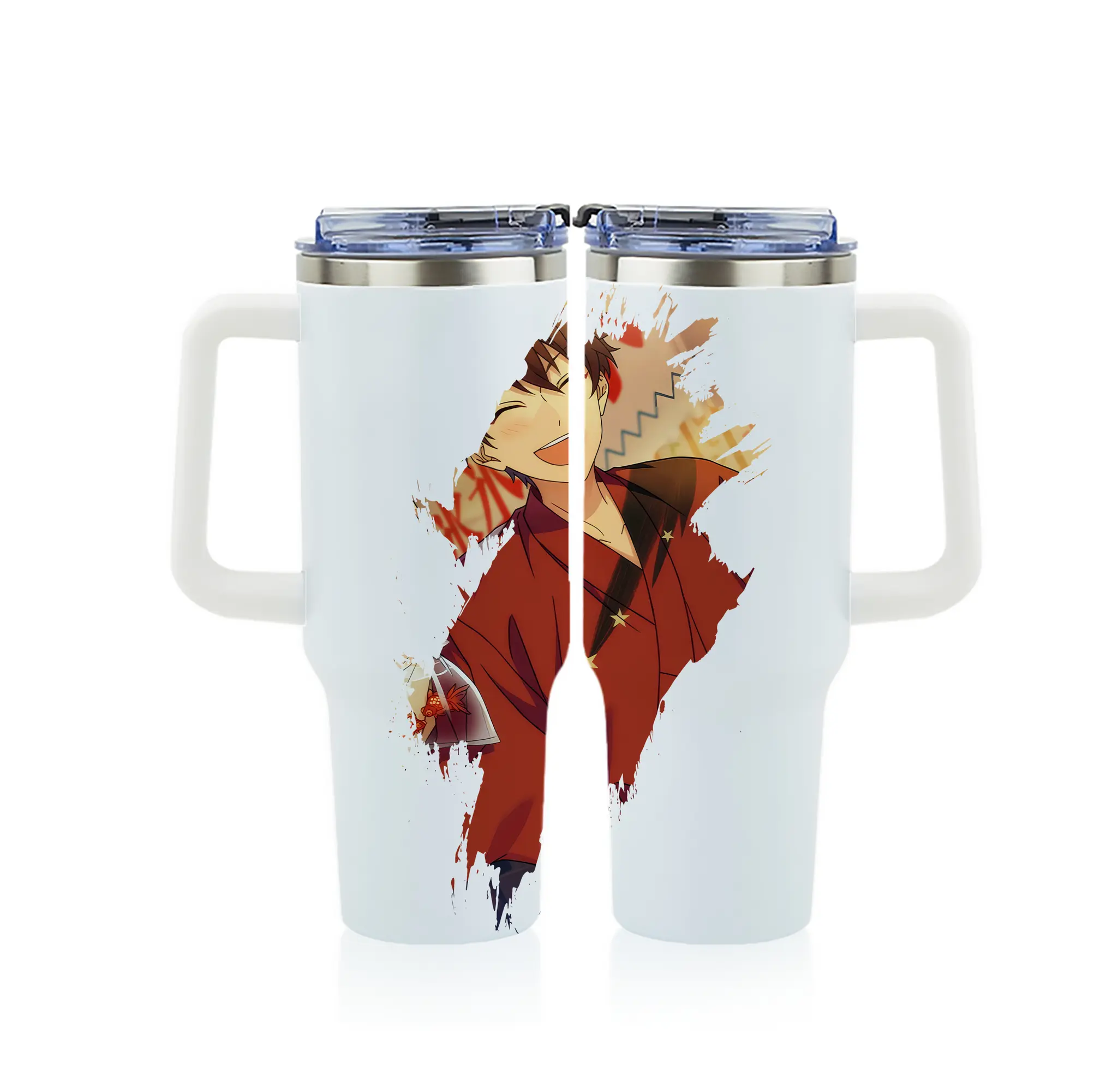 あんさん ぶる グッズ 流星隊 守沢千秋 - 1200mL フルプリント車用タンブラー ・ 304ステンレス 内側 ・ 201ステンレス 外側 ・ 保温 保冷 ・ 通勤 ドライブ アウトドア用