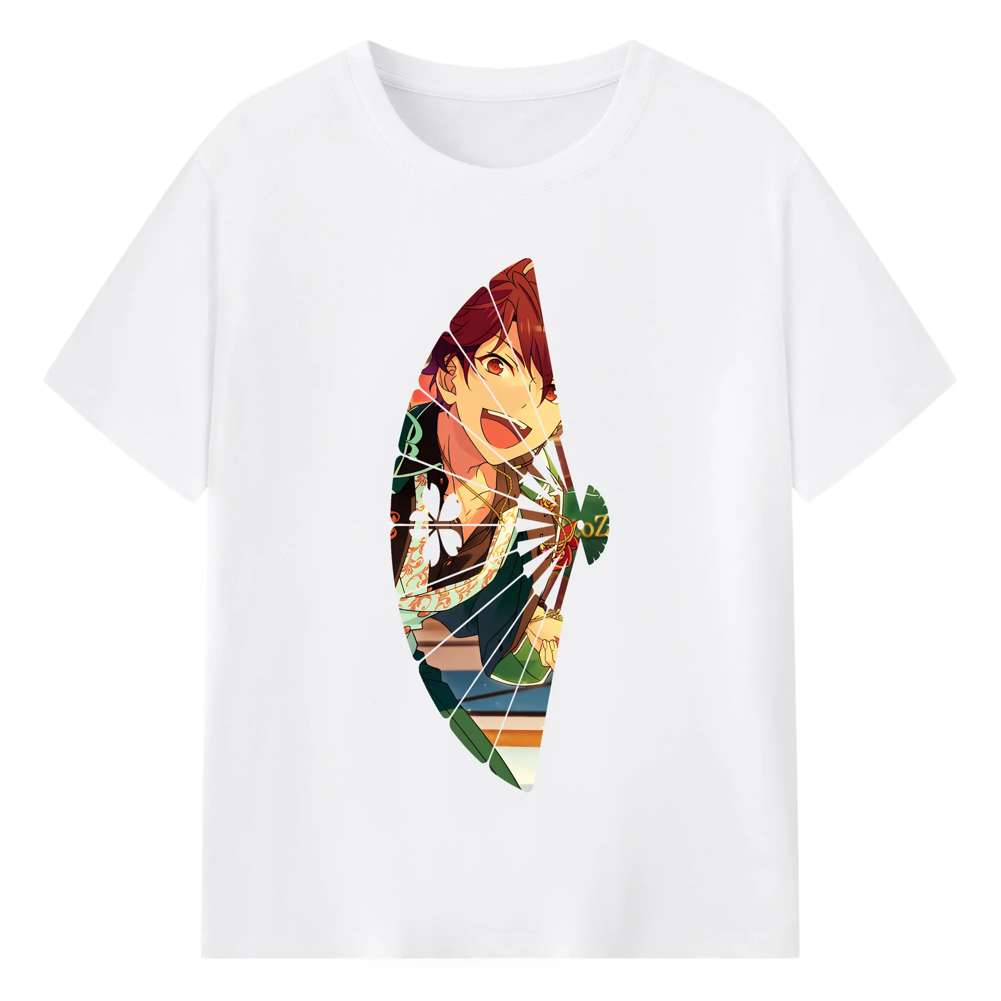 あんさん ぶる グッズ 流星隊 守沢千秋 - 綿100％ 半袖Tシャツ ・ フロントプリント ・ 快適 通気性 ・ 日常使い 散歩 スポーツ用