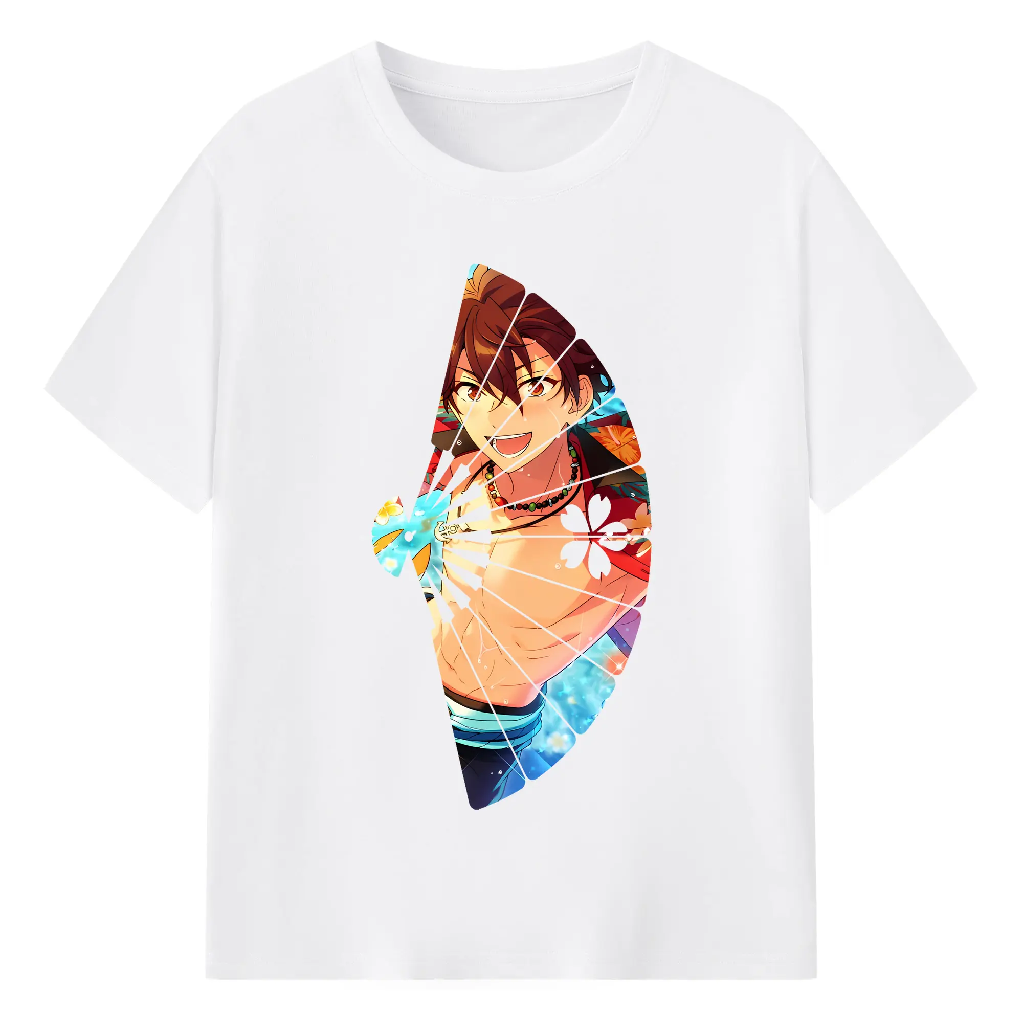 あんさん ぶる グッズ 流星隊 守沢千秋 - 綿100％ 半袖Tシャツ ・ フロントプリント ・ 快適 通気性 ・ 日常使い 散歩 スポーツ用