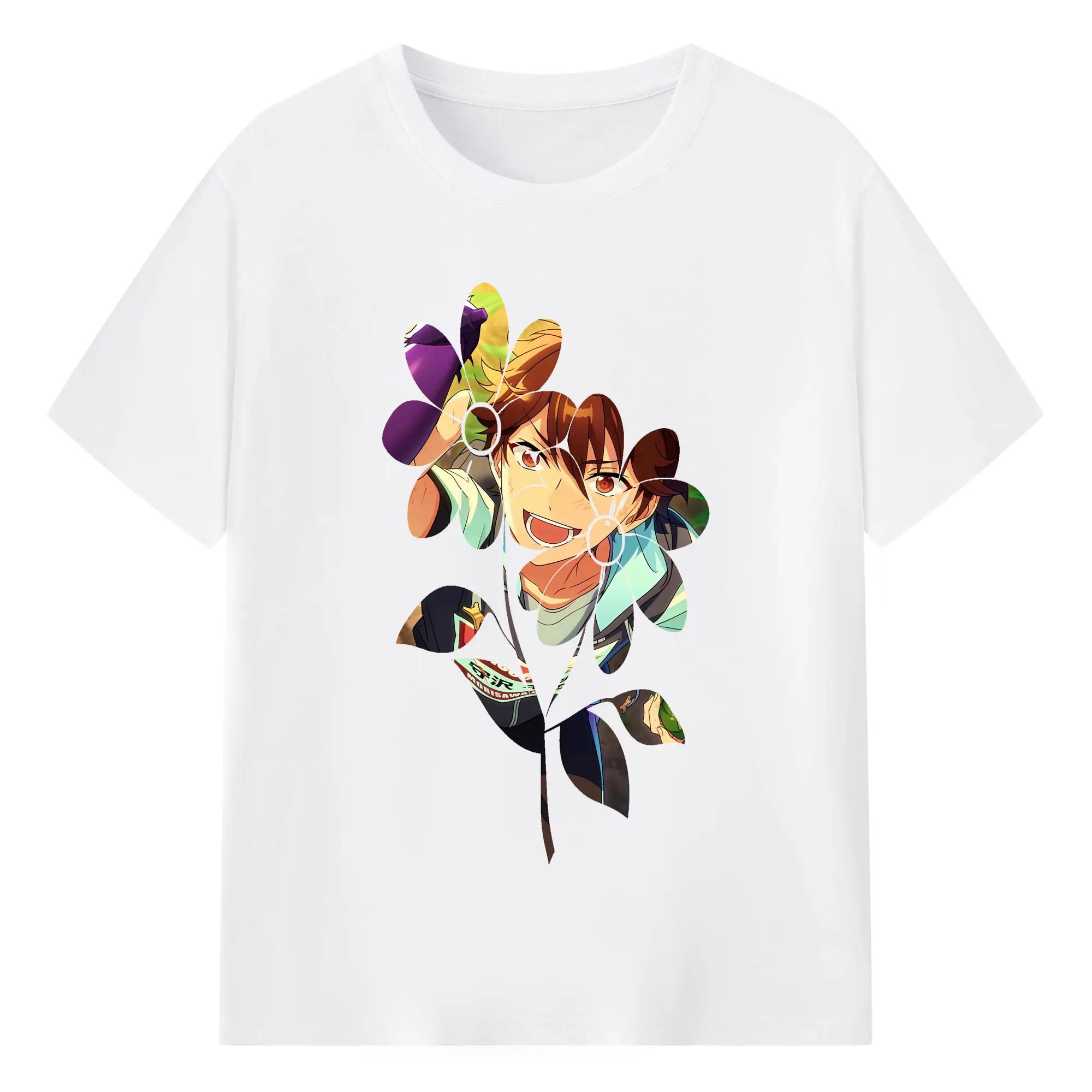 あんさん ぶる グッズ 流星隊 守沢千秋 - 綿100％ 半袖Tシャツ ・ フロントプリント ・ 快適 通気性 ・ 日常使い 散歩 スポーツ用