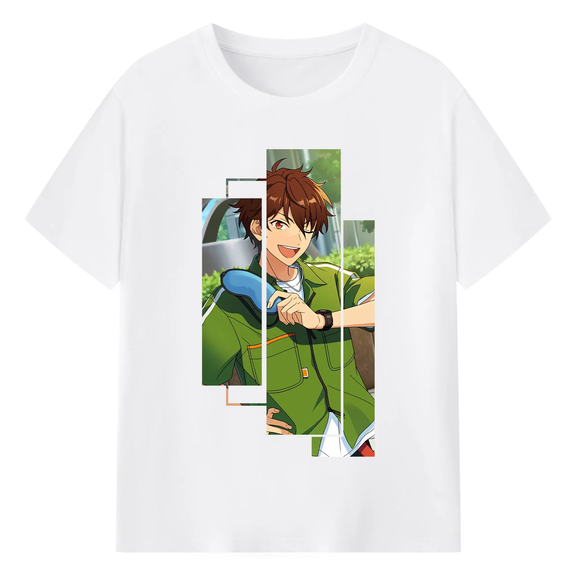 あんさん ぶる グッズ 流星隊 守沢千秋 - 綿100％ 半袖Tシャツ ・ フロントプリント ・ 快適 通気性 ・ 日常使い 散歩 スポーツ用