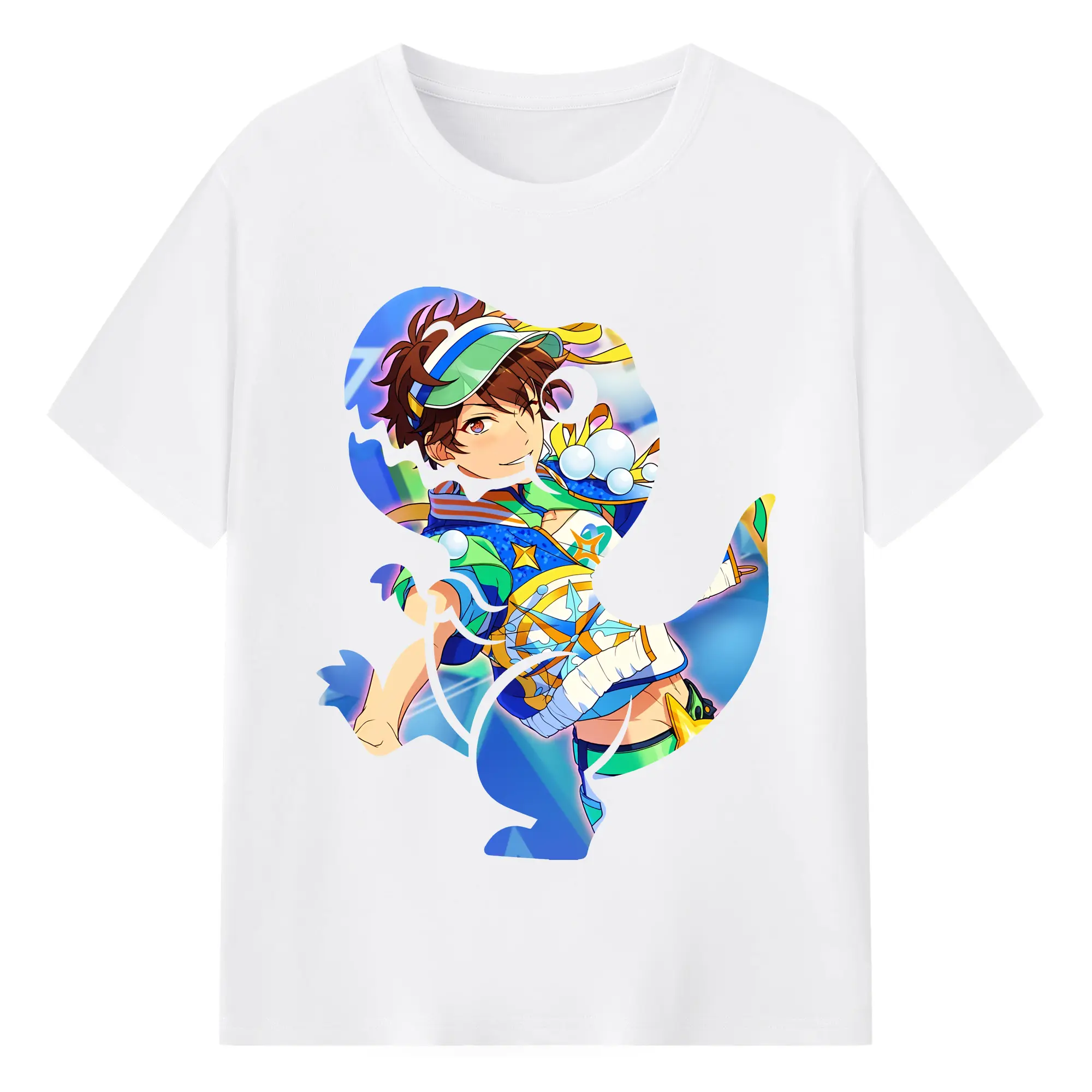 あんさん ぶる グッズ 流星隊 守沢千秋 - 綿100％ 半袖Tシャツ ・ フロントプリント ・ 快適 通気性 ・ 日常使い 散歩 スポーツ用