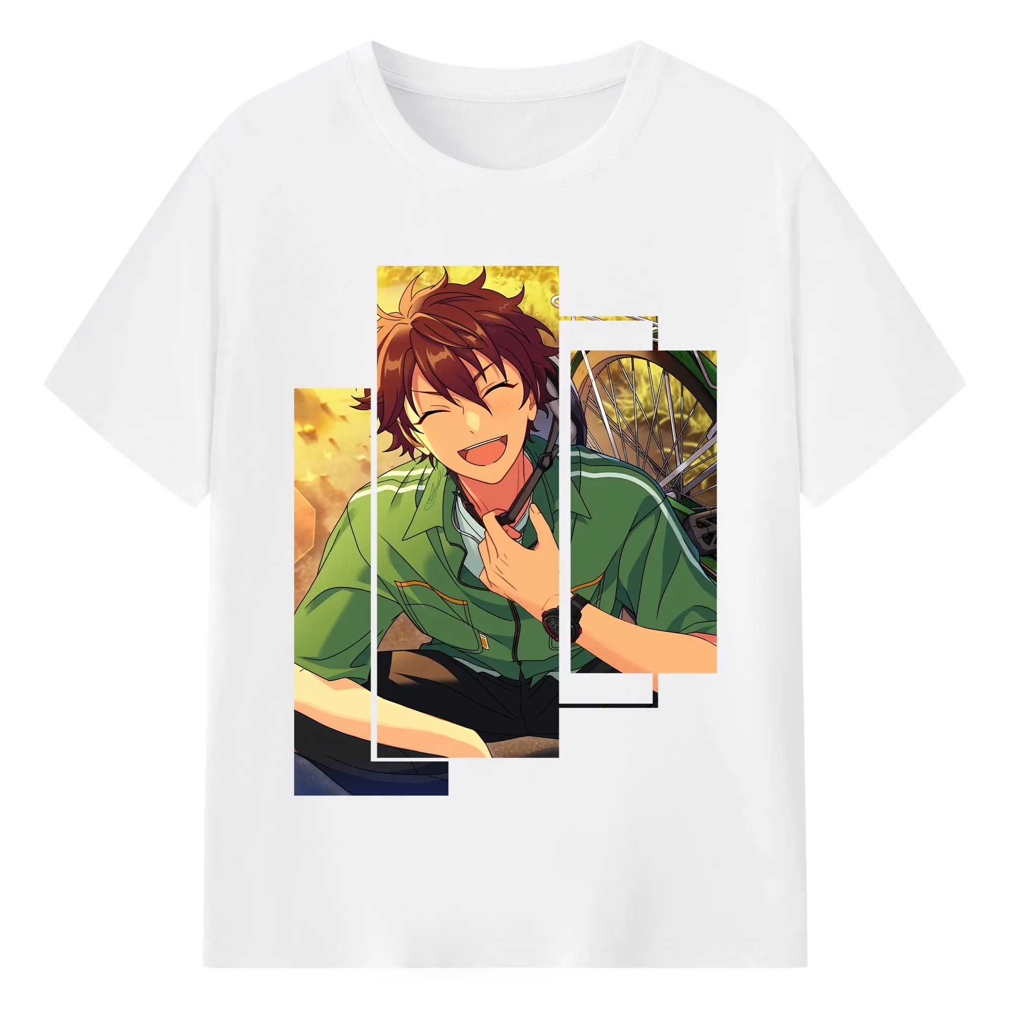 あんさん ぶる グッズ 流星隊 守沢千秋 - 綿100％ 半袖Tシャツ ・ フロントプリント ・ 快適 通気性 ・ 日常使い 散歩 スポーツ用