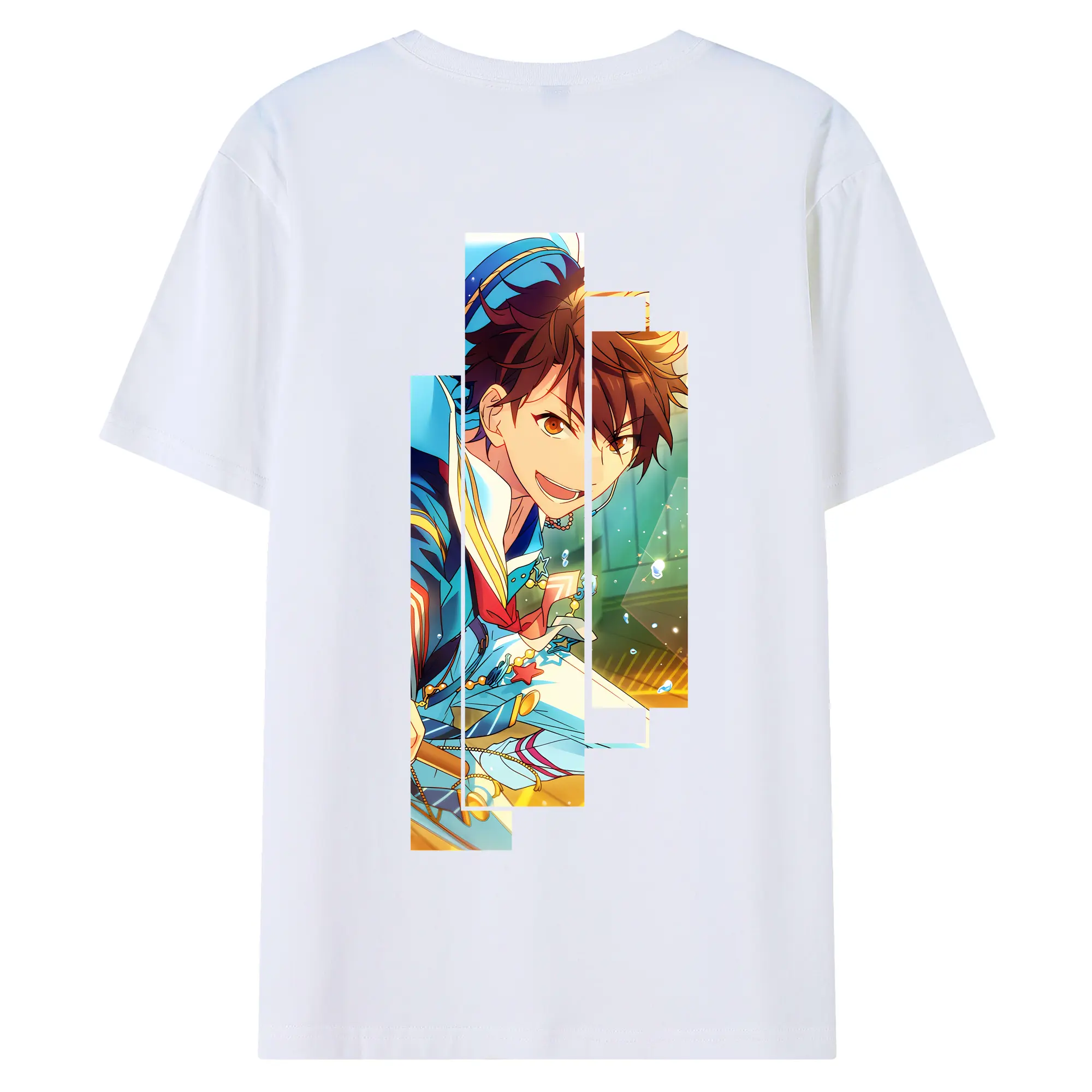 あんさん ぶる グッズ 流星隊 守沢千秋 - 綿100％ 半袖Tシャツ ・ バックプリント ・ 快適 通気性 ・ 日常使い 散歩 スポーツ用