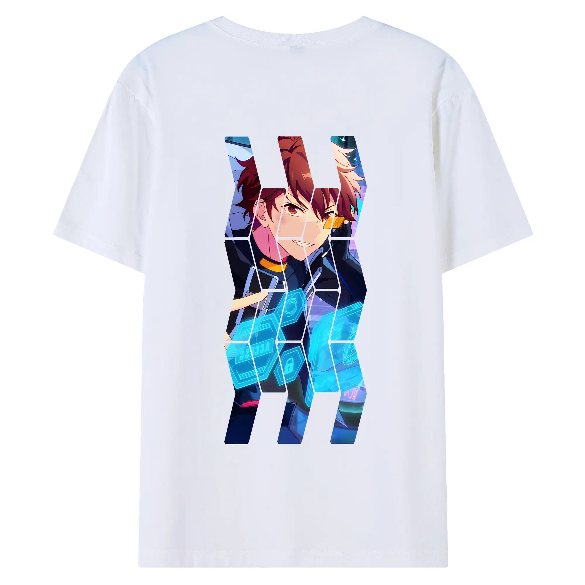 あんさん ぶる グッズ 流星隊 守沢千秋 - 綿100％ 半袖Tシャツ ・ バックプリント ・ 快適 通気性 ・ 日常使い 散歩 スポーツ用