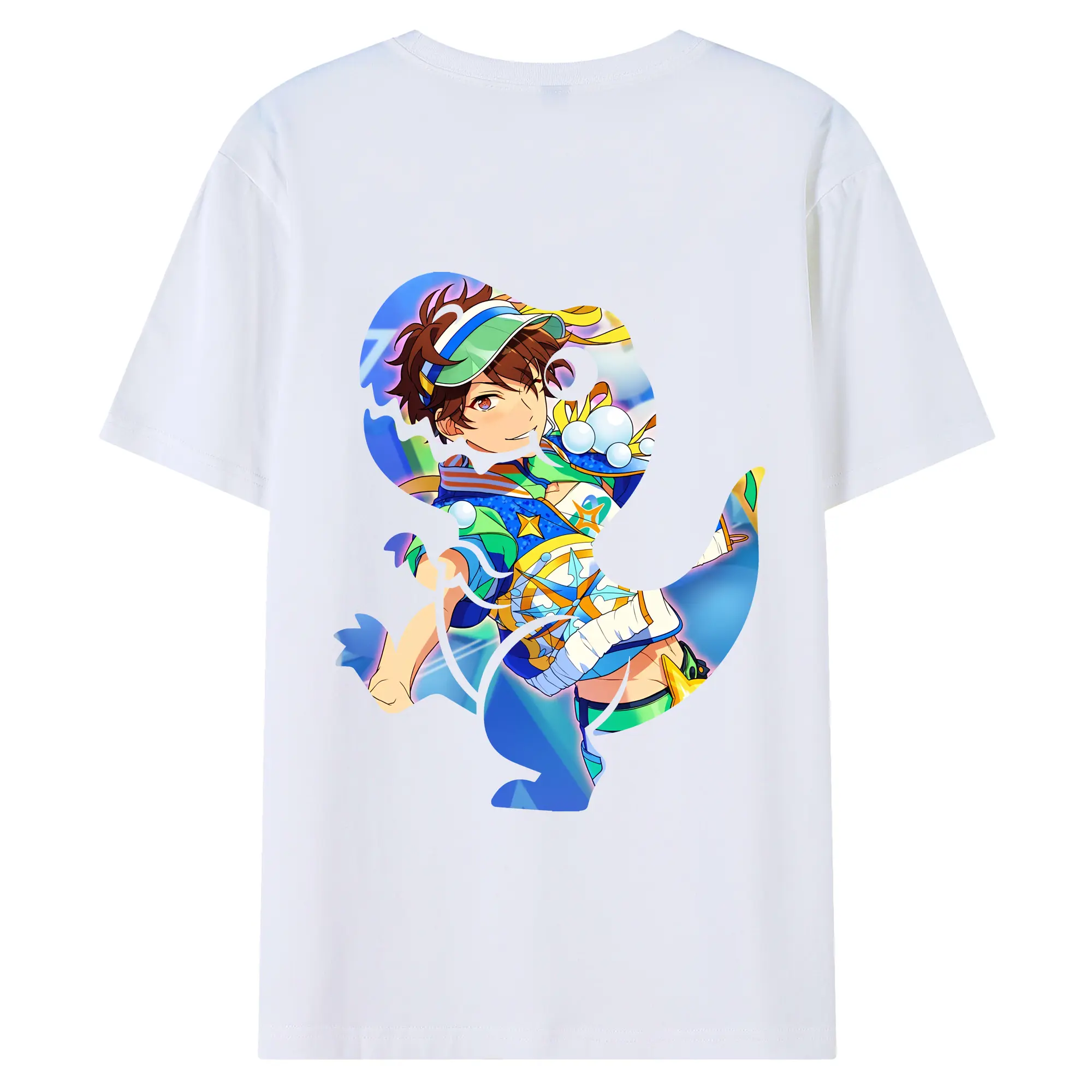 あんさん ぶる グッズ 流星隊 守沢千秋 - 綿100％ 半袖Tシャツ ・ バックプリント ・ 快適 通気性 ・ 日常使い 散歩 スポーツ用