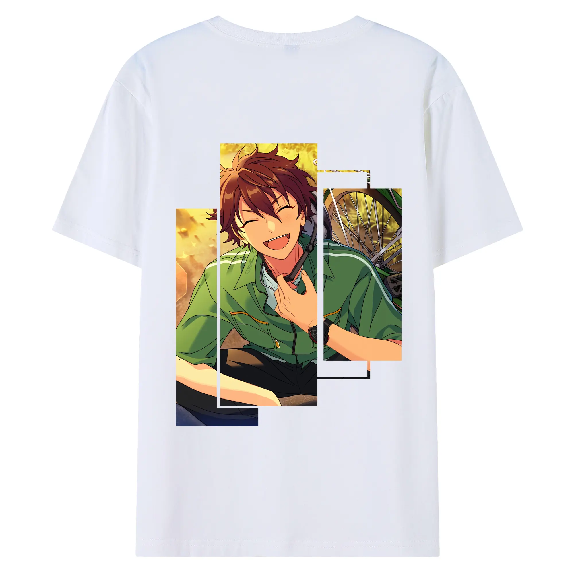 あんさん ぶる グッズ 流星隊 守沢千秋 - 綿100％ 半袖Tシャツ ・ バックプリント ・ 快適 通気性 ・ 日常使い 散歩 スポーツ用