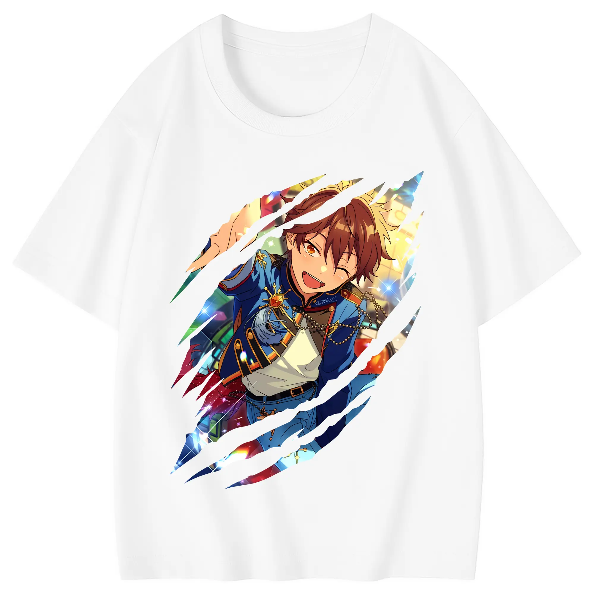 あんさん ぶる グッズ 流星隊 守沢千秋 - 綿100％ キッズTシャツ ・ フロントプリント ・ 快適 通気性 ・ スポーツ カジュアル 散歩用
