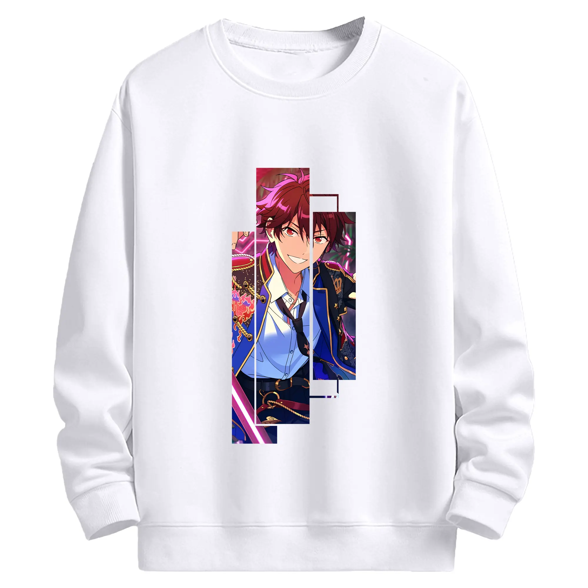 あんさん ぶる グッズ 流星隊 守沢千秋 - 高品質 クルーネック スウェット ・ コットン59％ ポリエステル41％ ・ ユニセックス 長袖 トレーナー ・ カジュアル デイリー スポーツ 散歩用