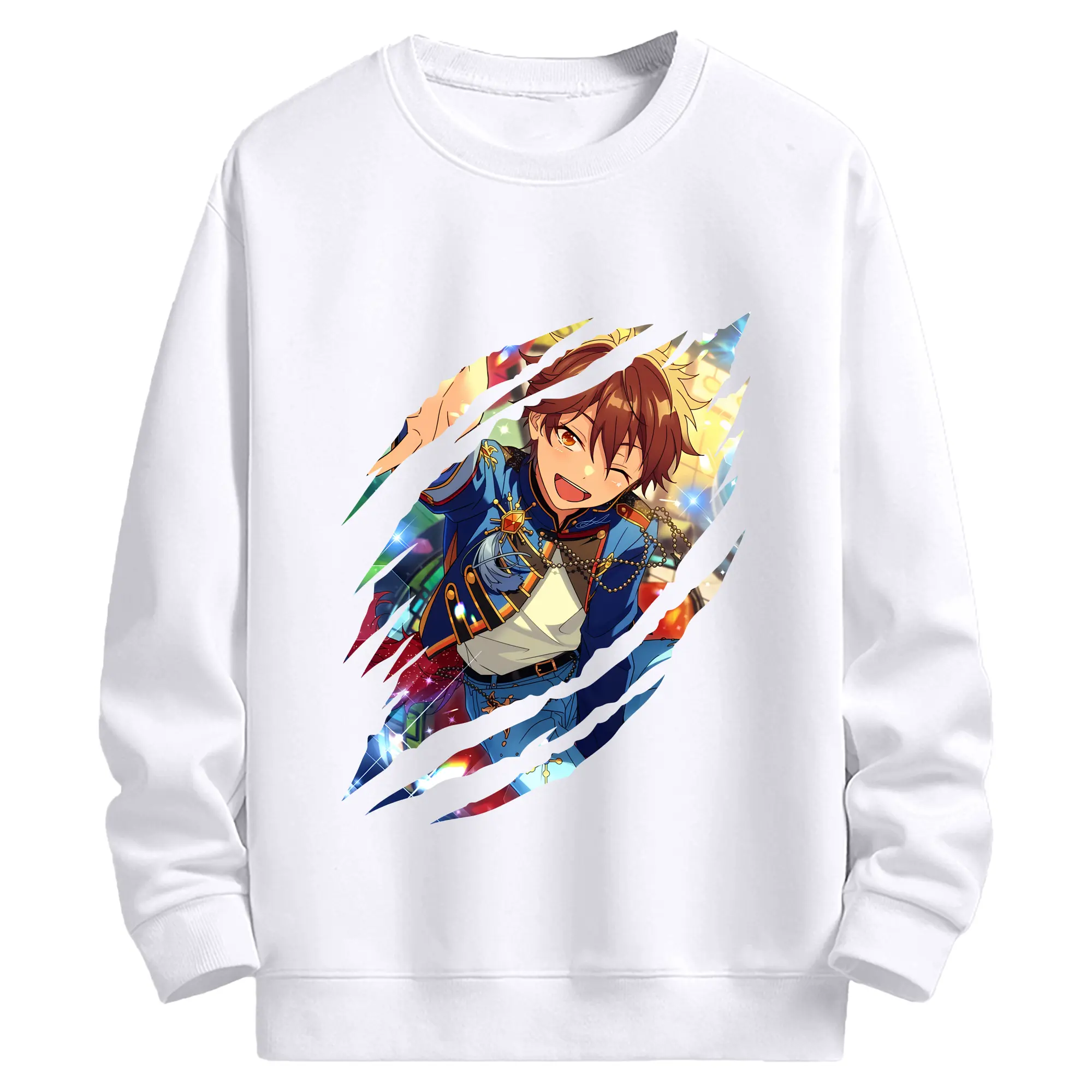 あんさん ぶる グッズ 流星隊 守沢千秋 - 高品質 クルーネック スウェット ・ コットン59％ ポリエステル41％ ・ ユニセックス 長袖 トレーナー ・ カジュアル デイリー スポーツ 散歩用