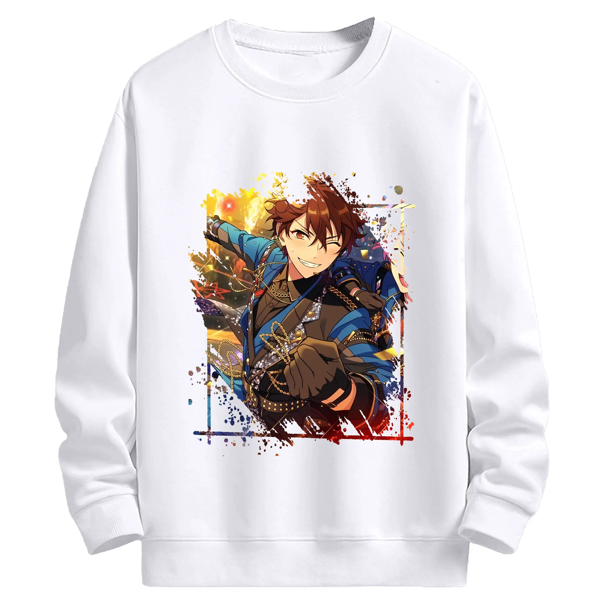 あんさん ぶる グッズ 流星隊 守沢千秋 - 高品質 クルーネック スウェット ・ コットン59％ ポリエステル41％ ・ ユニセックス 長袖 トレーナー ・ カジュアル デイリー スポーツ 散歩用