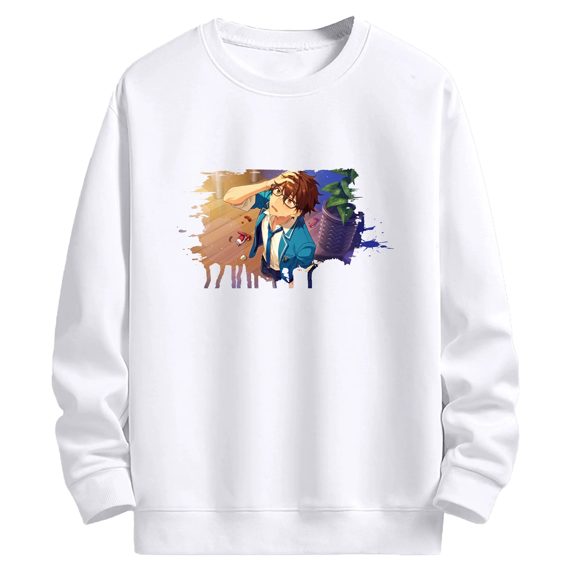 あんさん ぶる グッズ 流星隊 守沢千秋 - 高品質 クルーネック スウェット ・ コットン59％ ポリエステル41％ ・ ユニセックス 長袖 トレーナー ・ カジュアル デイリー スポーツ 散歩用