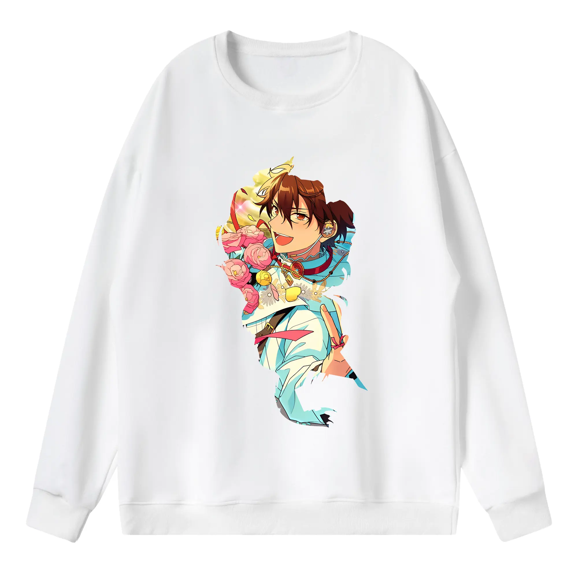 あんさん ぶる グッズ 流星隊 守沢千秋 - 薄手 クルーネック スウェット 裏毛260g · ポリエステル 春秋向け カジュアル 男女兼用 · トレーナー デイリー スポーツ 散歩に最適