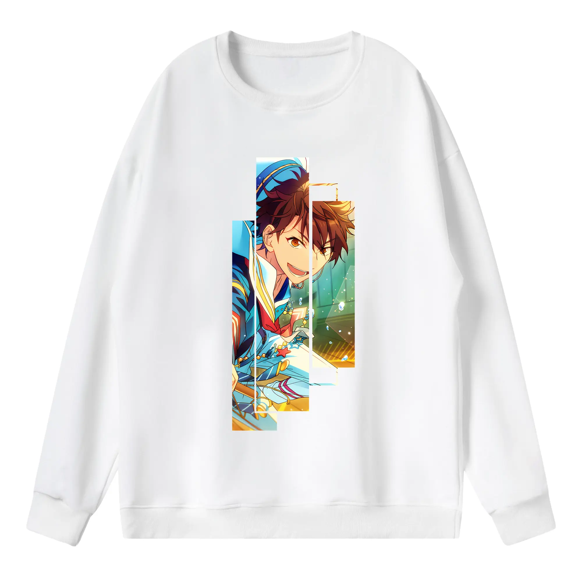 あんさん ぶる グッズ 流星隊 守沢千秋 - 薄手 クルーネック スウェット 裏毛260g · ポリエステル 春秋向け カジュアル 男女兼用 · トレーナー デイリー スポーツ 散歩に最適