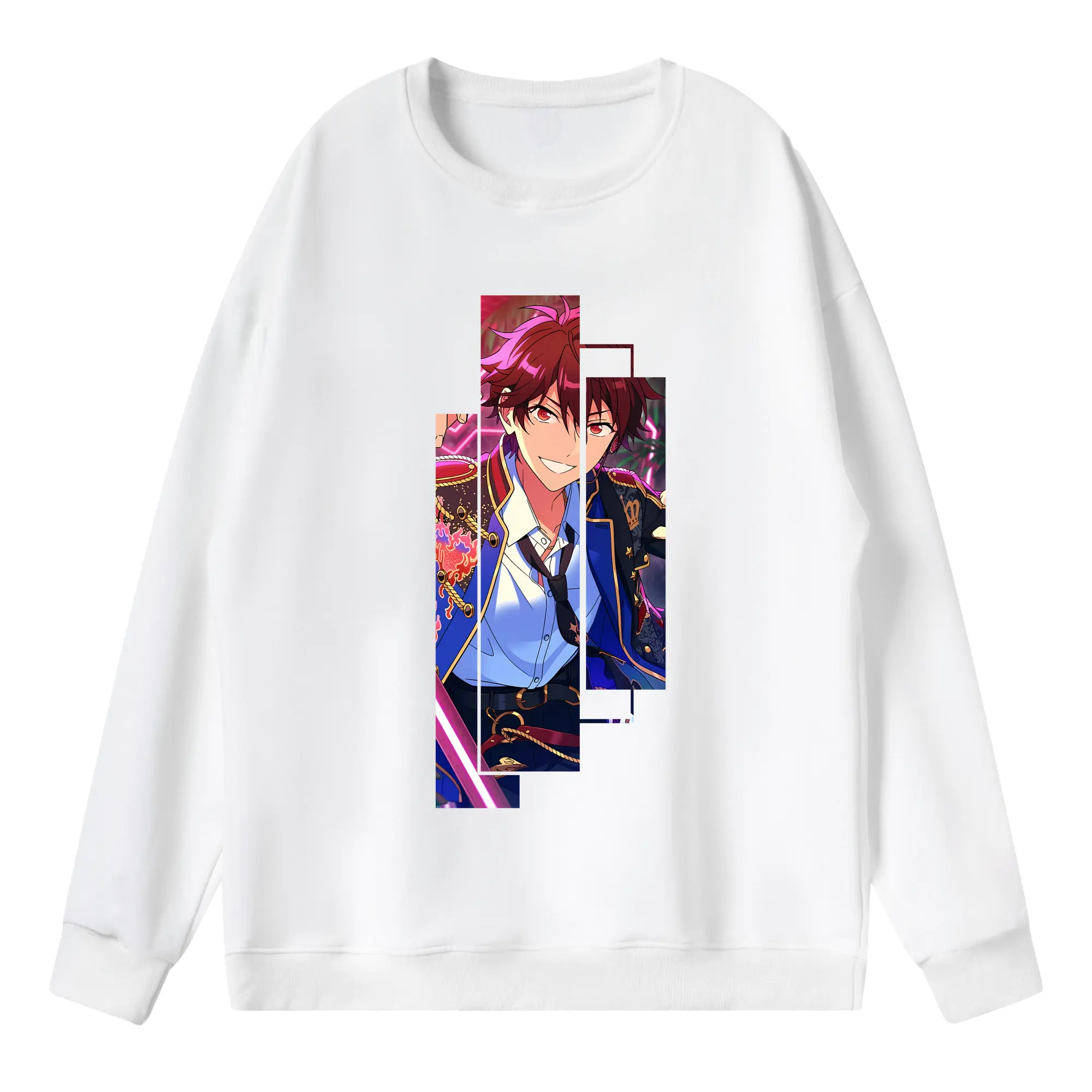 あんさん ぶる グッズ 流星隊 守沢千秋 - 薄手 クルーネック スウェット 裏毛260g · ポリエステル 春秋向け カジュアル 男女兼用 · トレーナー デイリー スポーツ 散歩に最適